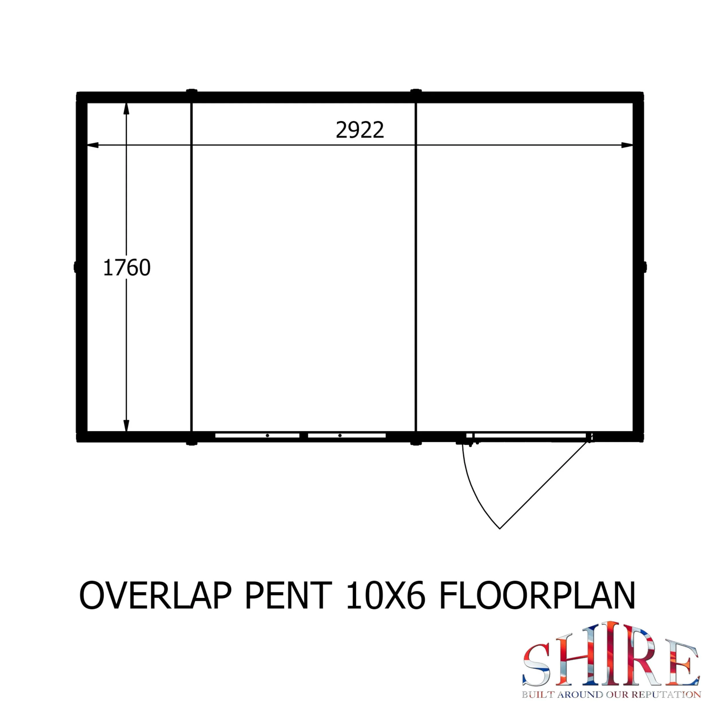 Value 5' 9" x 9' 9" Pent Shed - Premium Coated Overlap - Image 3
