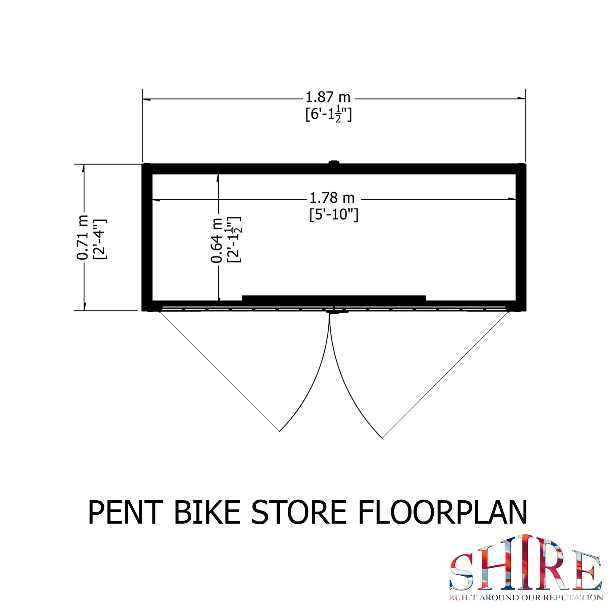 Wentworth 2' 1" x 6' 1" Pent Bike Store - Premium Dip Treated Shiplap - Image 3