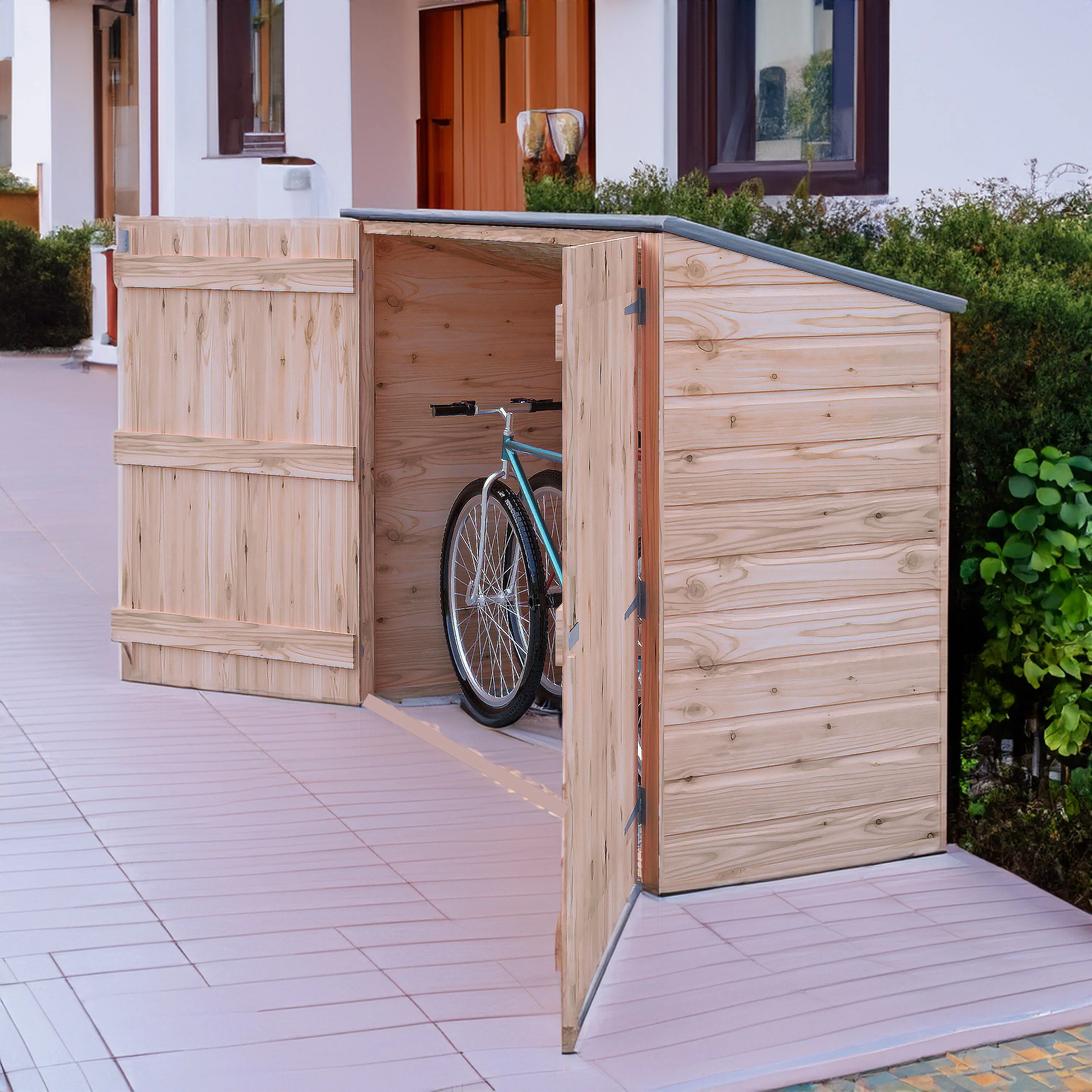 Wentworth 2' 1" x 6' 1" Pent Bike Store - Premium Dip Treated Shiplap - Image 5