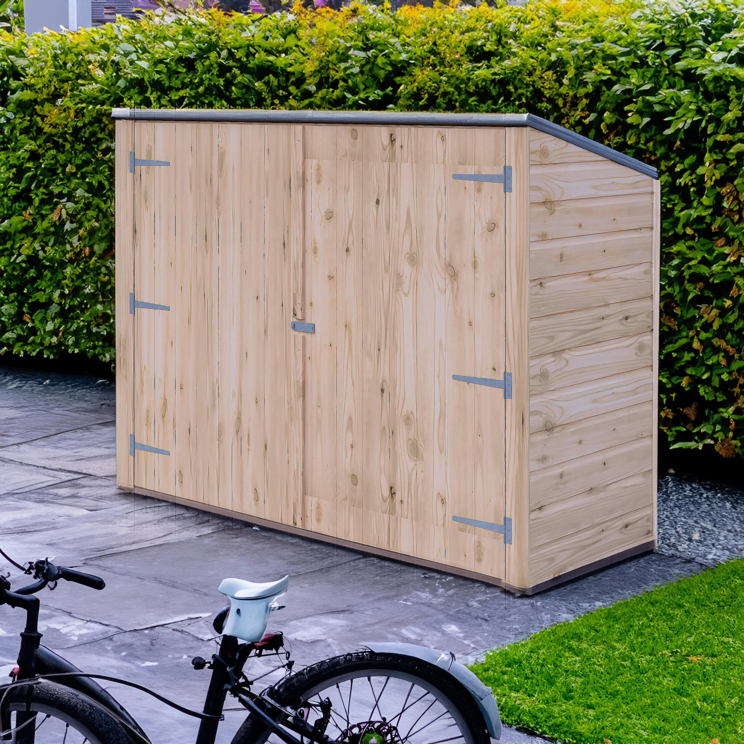 Wentworth 2' 1" x 6' 1" Pent Bike Store - Premium Dip Treated Shiplap - Image 6
