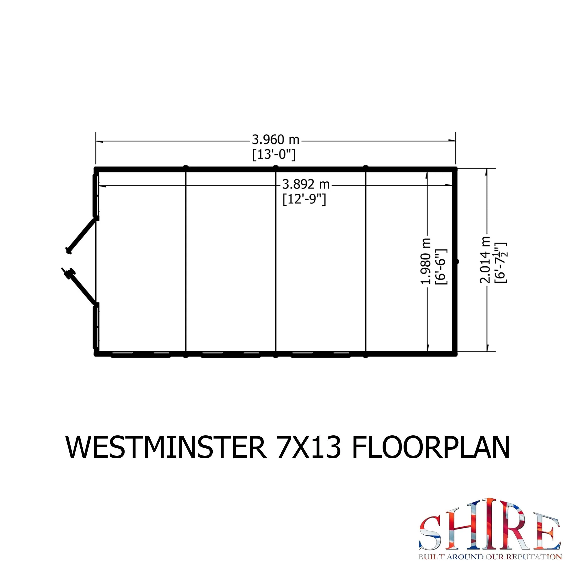 Westminister 12' 9" x 6' 8" Apex Summerhouse - Premium 12mm Cladding Shiplap - Image 3