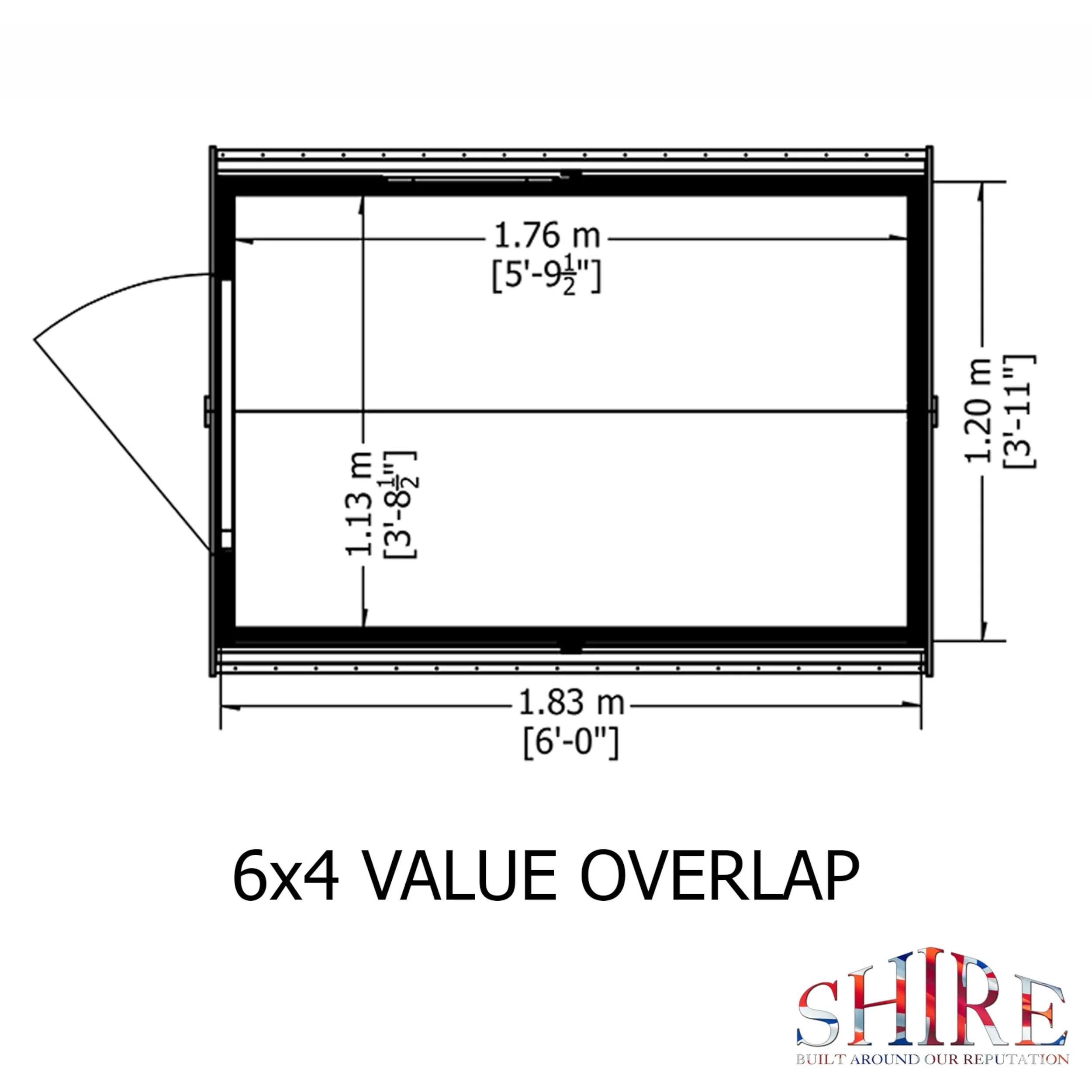 Wiltshire 3' 8" x 5' 11" Apex Shed - Premium Dip Treated Overlap - Image 3