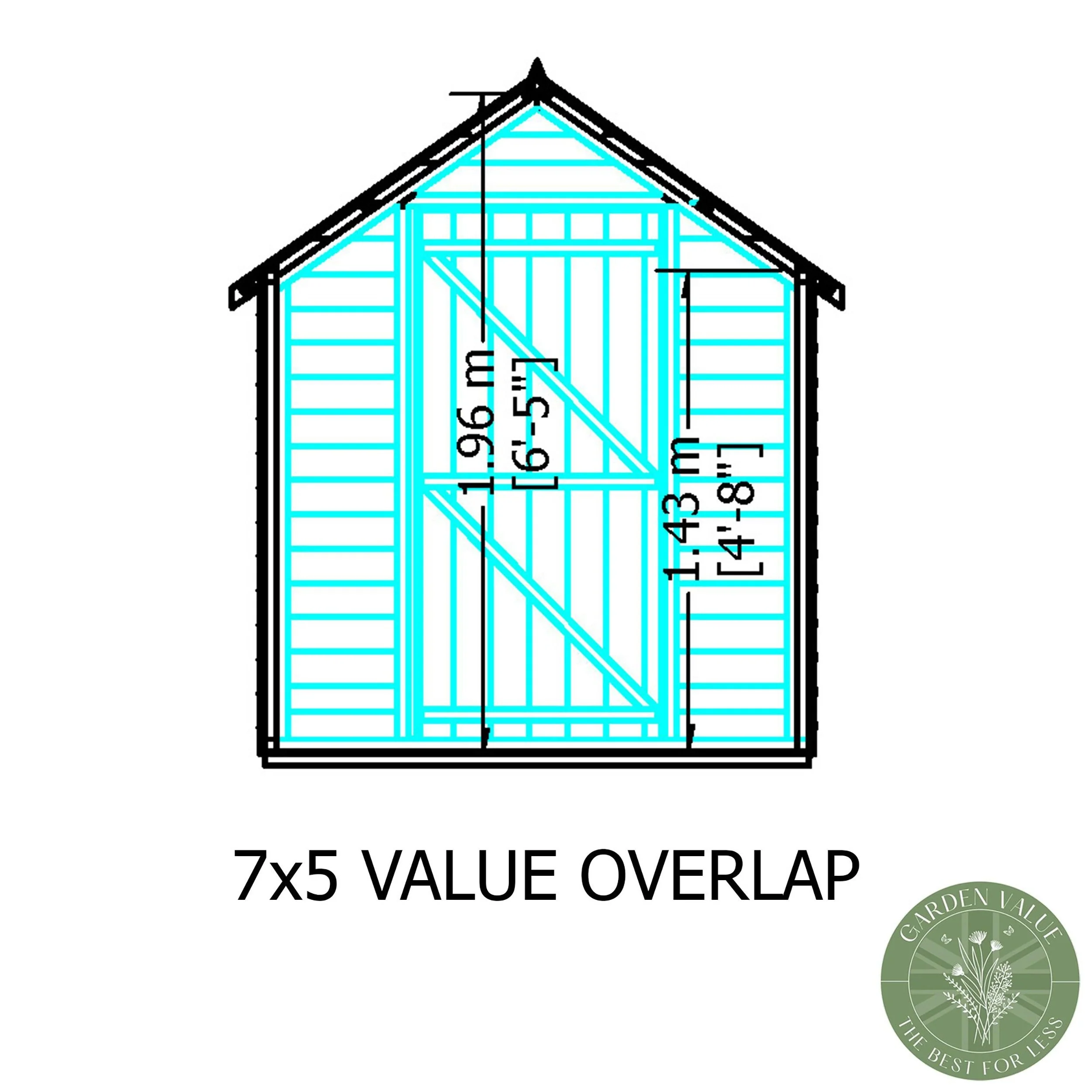 Wiltshire 5' 1" x 6' 8" Apex Shed - Classic Dip Treated Overlap - Image 5