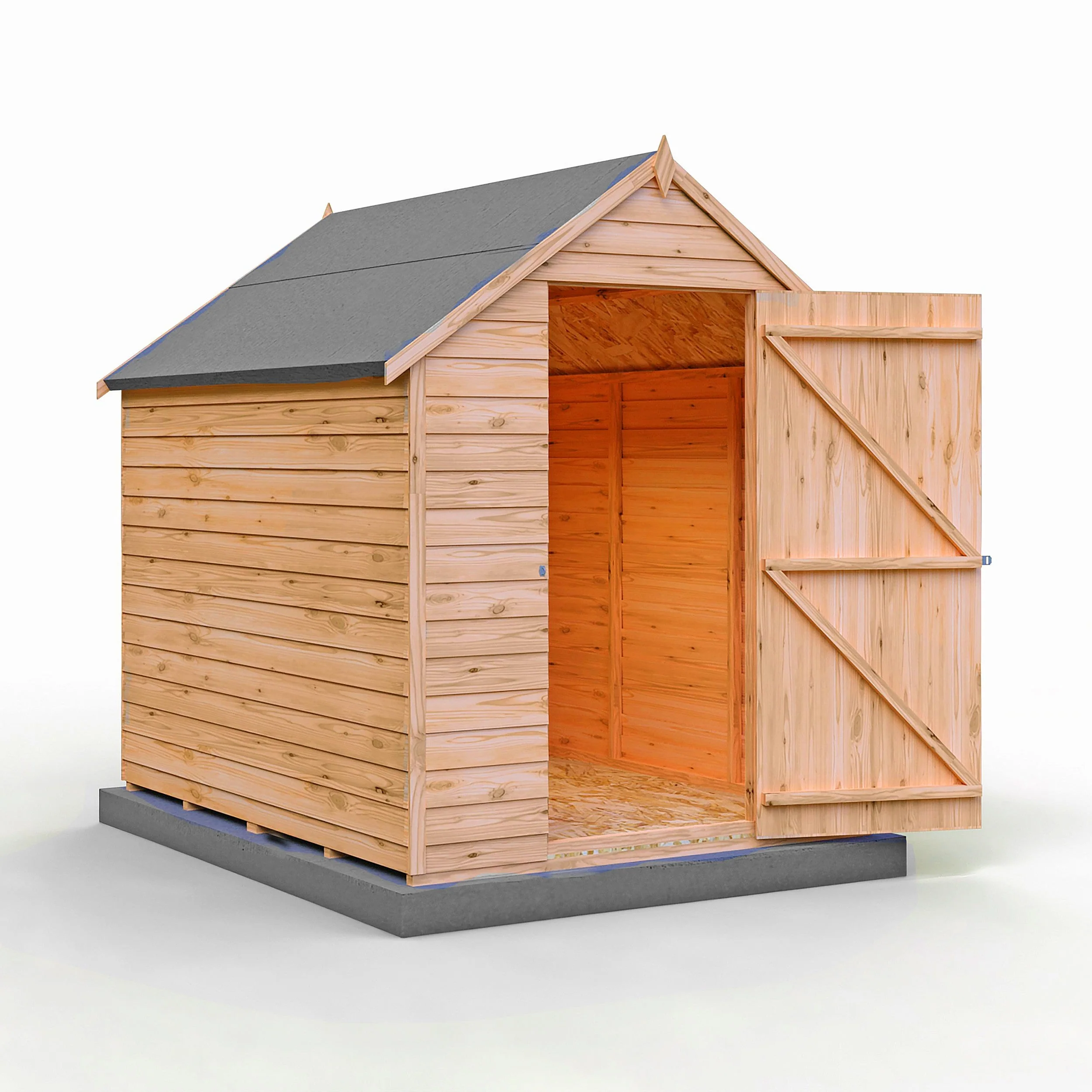 Wiltshire 5' 1" x 6' 8" Apex Shed - Classic Dip Treated Overlap - Image 7