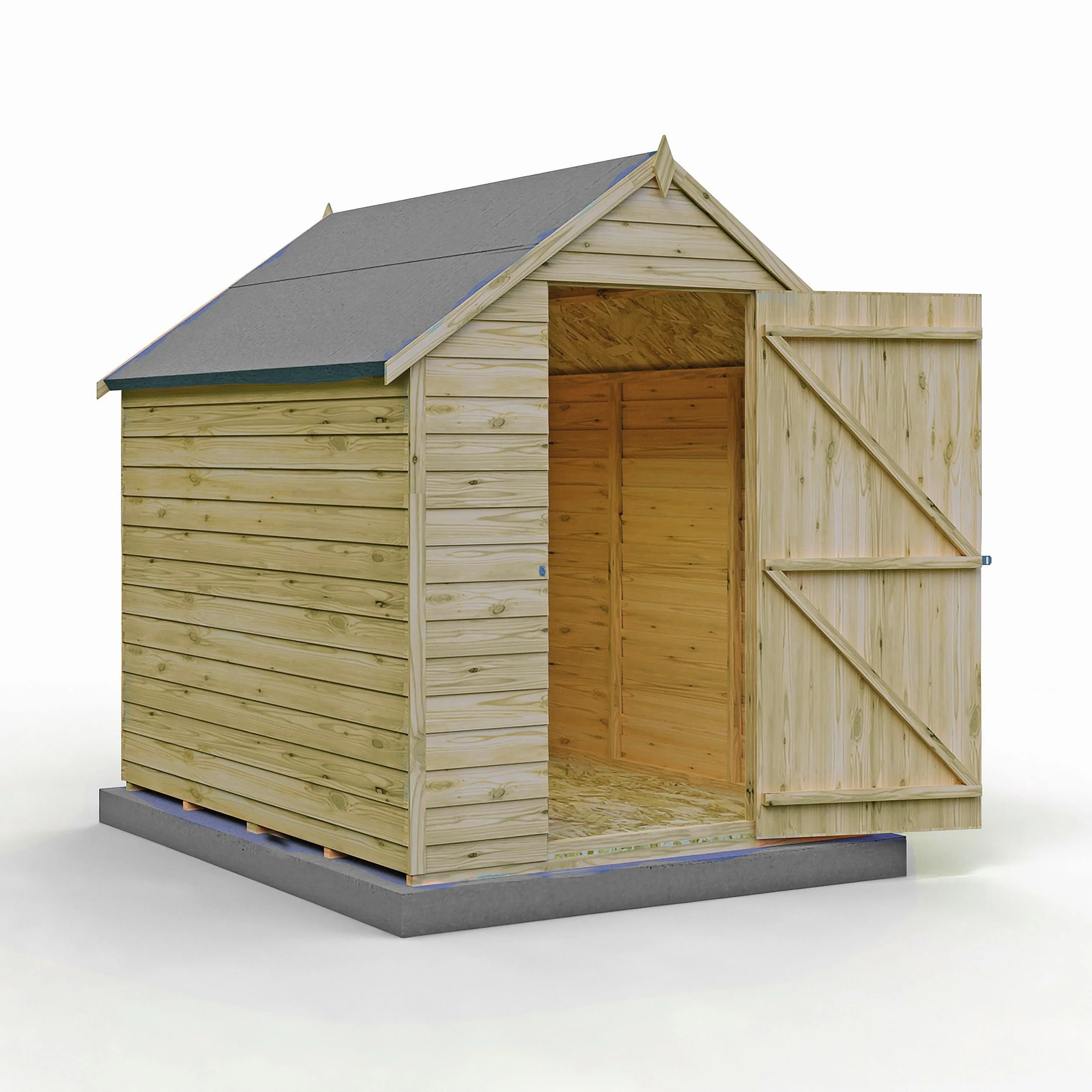 Wiltshire 5' 1" x 6' 8" Apex Shed - Premium Pressure Treated Overlap - Image 2