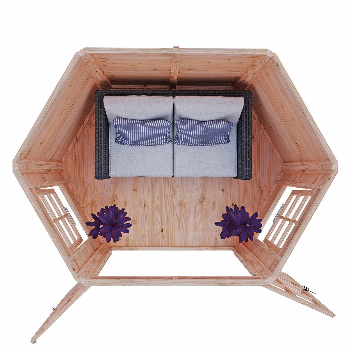 Shire Windermere 5' 10" x 8' 6" Hexagonal Hip Summerhouse - Premium Dip Treated Shiplap - Image 5