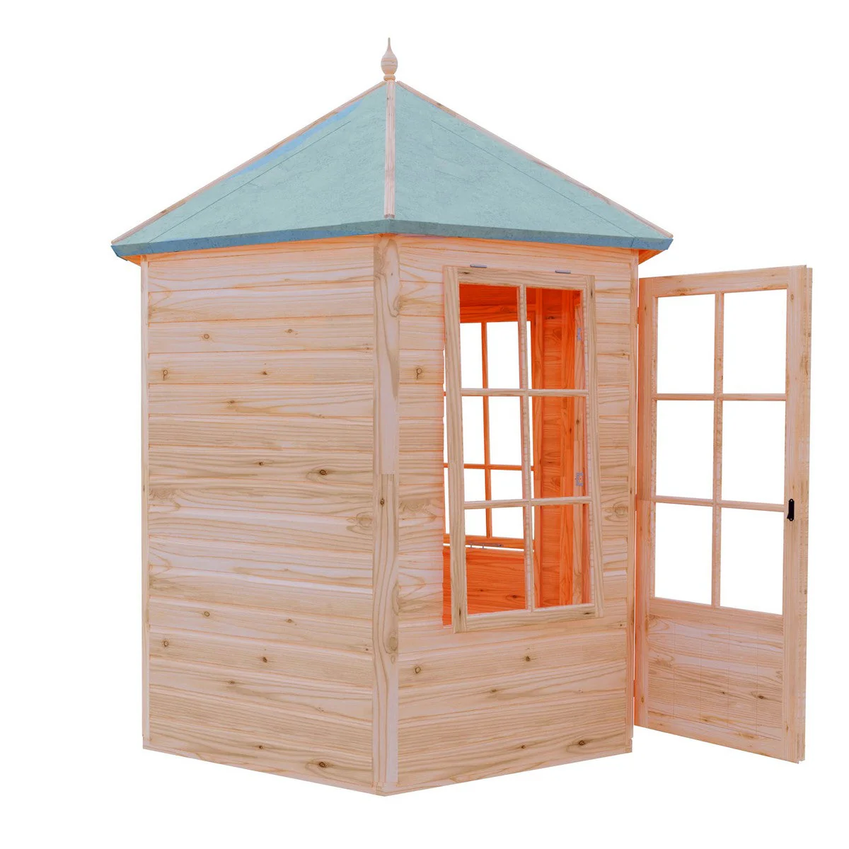 Shire Windermere 5' 10" x 8' 6" Hexagonal Hip Summerhouse - Premium Dip Treated Shiplap - Image 6