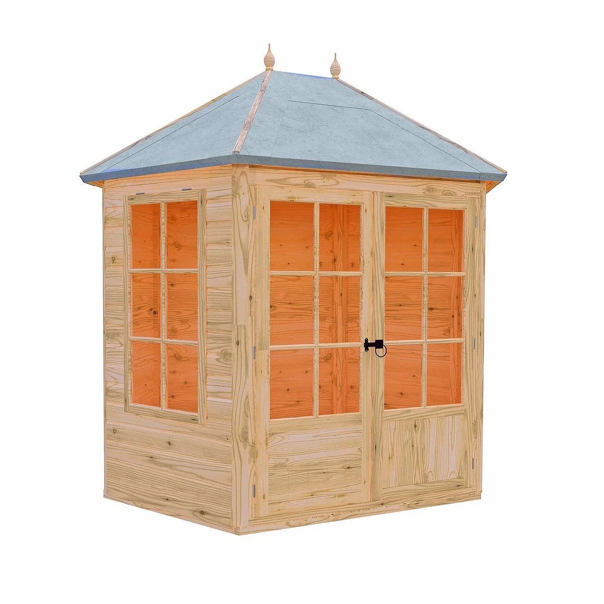 Shire Windermere 5' 10" x 8' 6" Hexagonal Hip Summerhouse - Premium Dip Treated Shiplap - Image 8