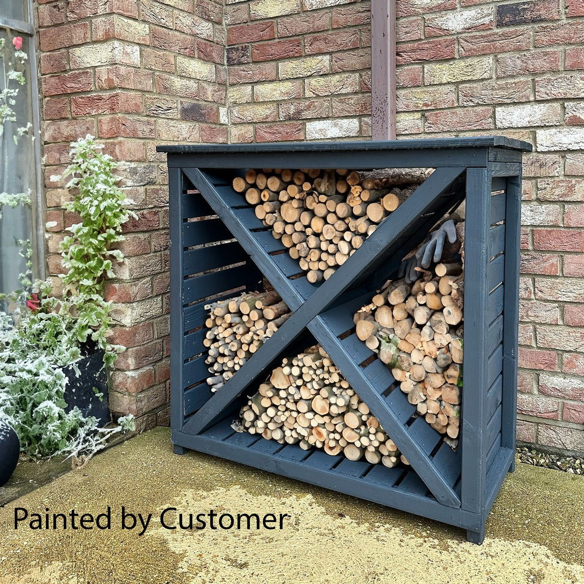 Shire Woodlowe 1' 3" x 2' 11" Log Store - Premium Coated Slatted - Image 3