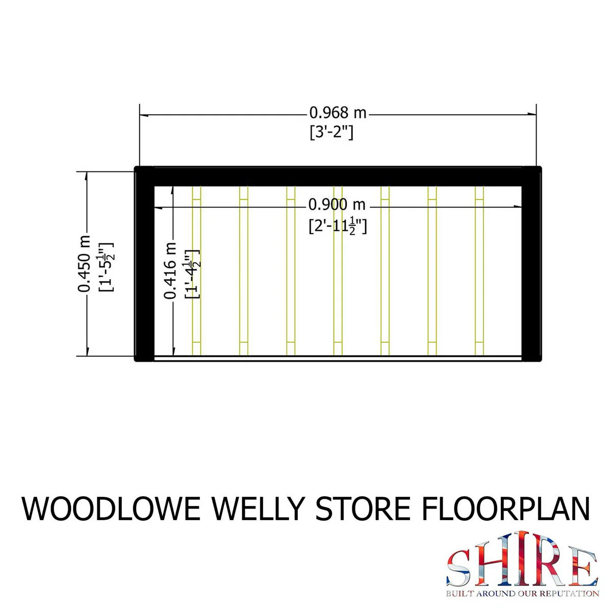 Shire Woodlowe 1' 4" x 3' 2" Boot Store - Premium Dip Treated Board - Image 3