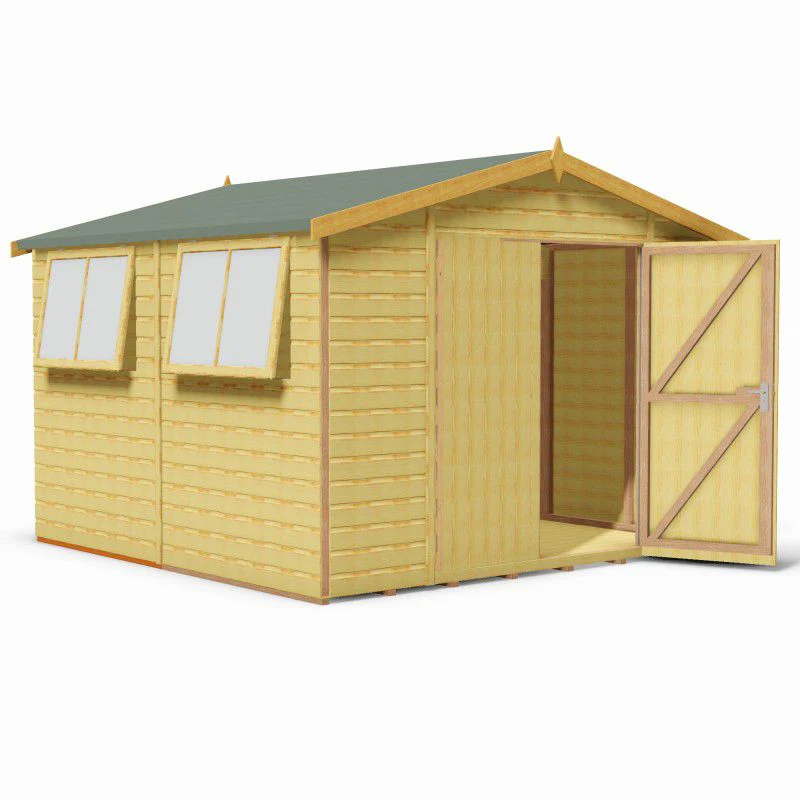 Shire Workspace 10' 4" x 10' 5" Apex Shed - Premium Dip Treated Shiplap - Image 2
