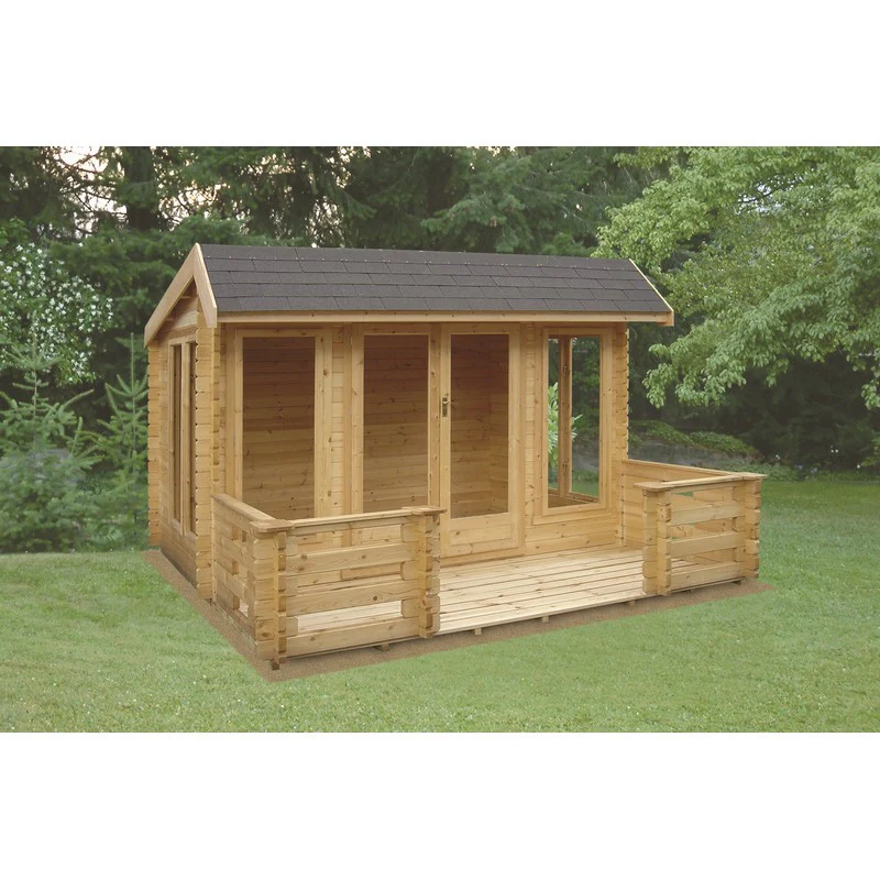 Shire Wykenham 11' 9" x 11' 9" Reverse Offset Apex Log Cabin - Premium 70mm Cladding Tongue & Groove - Image 2