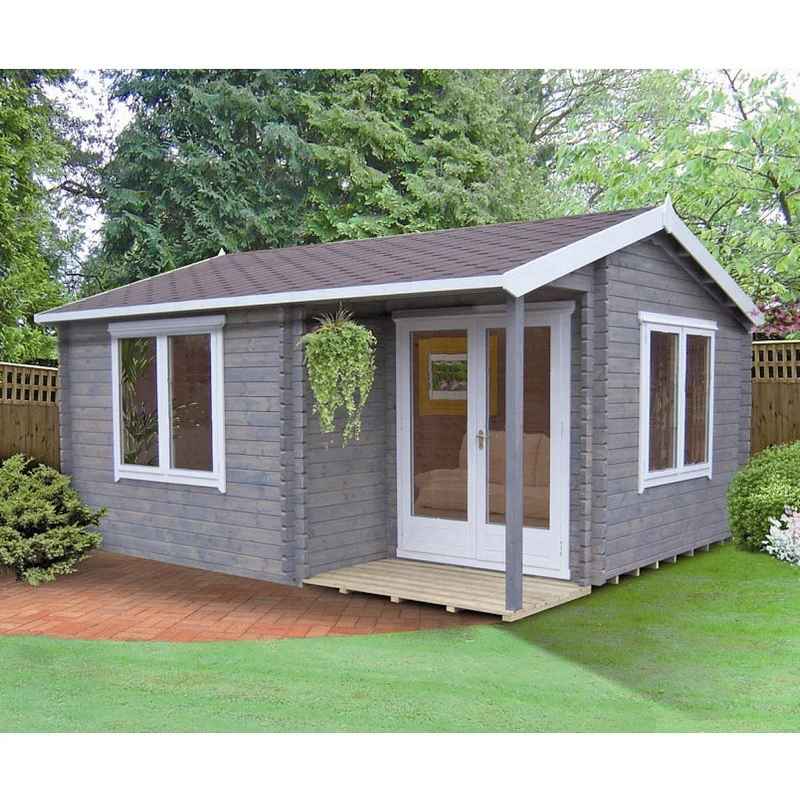 Shire Wykenham 7' 10" x 11' 9" Reverse Offset Apex Log Cabin - Premium 70mm Cladding Tongue & Groove - Image 2