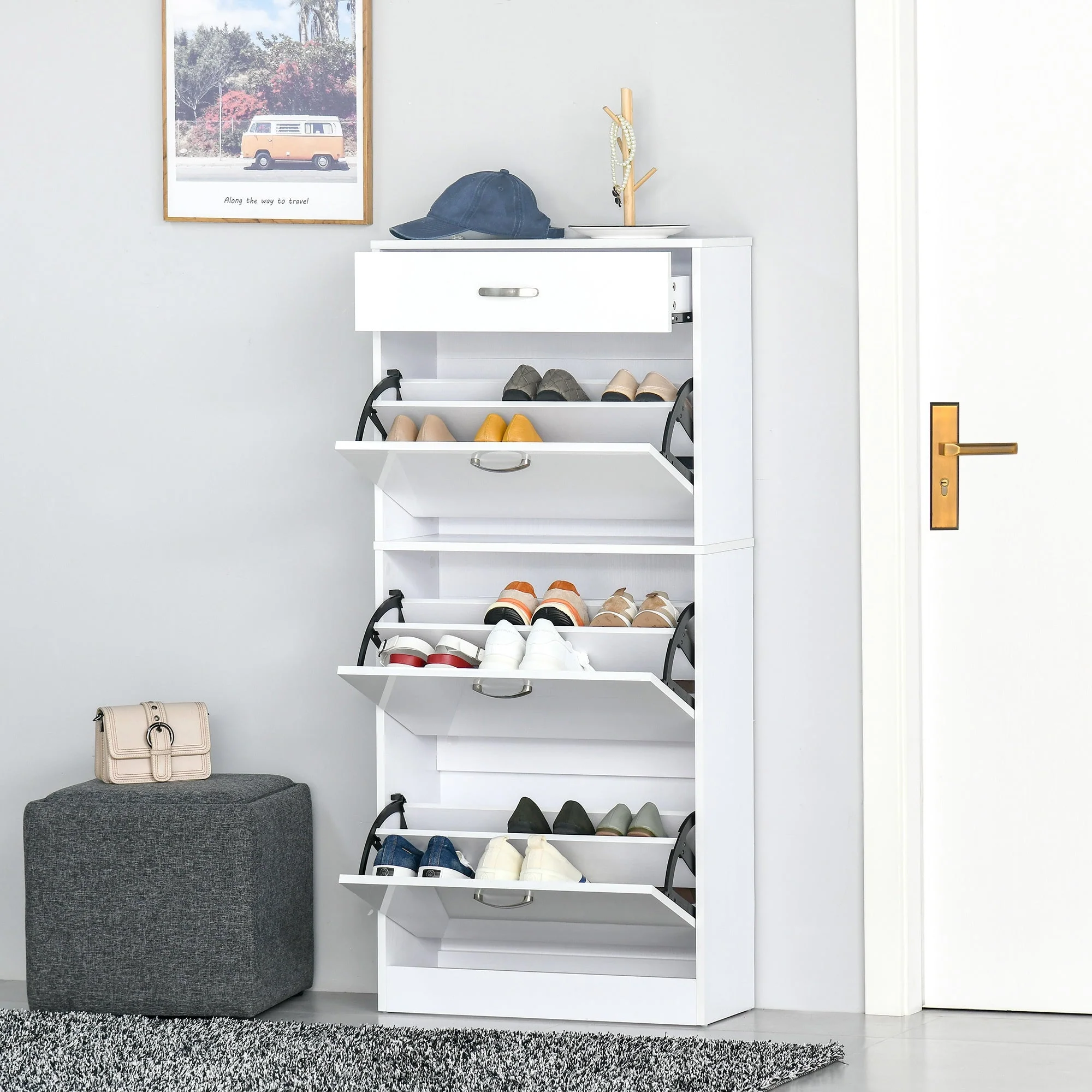 Shoe Cabinet with 4 Drawers - Image 6