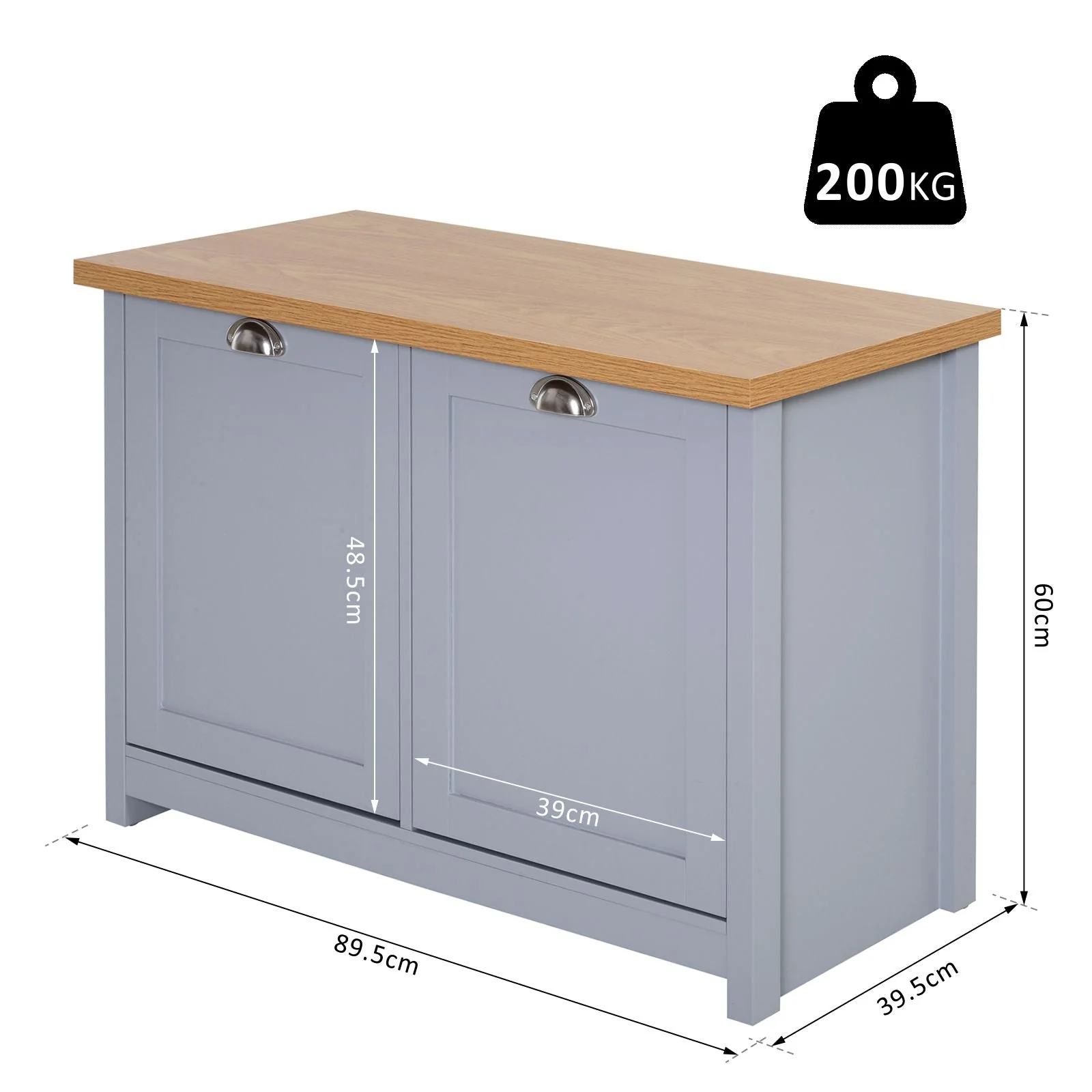 Shoe Storage Two Drawer Grey - Image 3