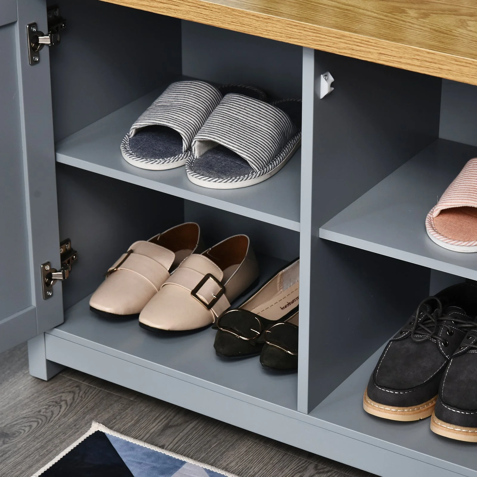 Shoe Storage Two Drawer Grey - Image 8