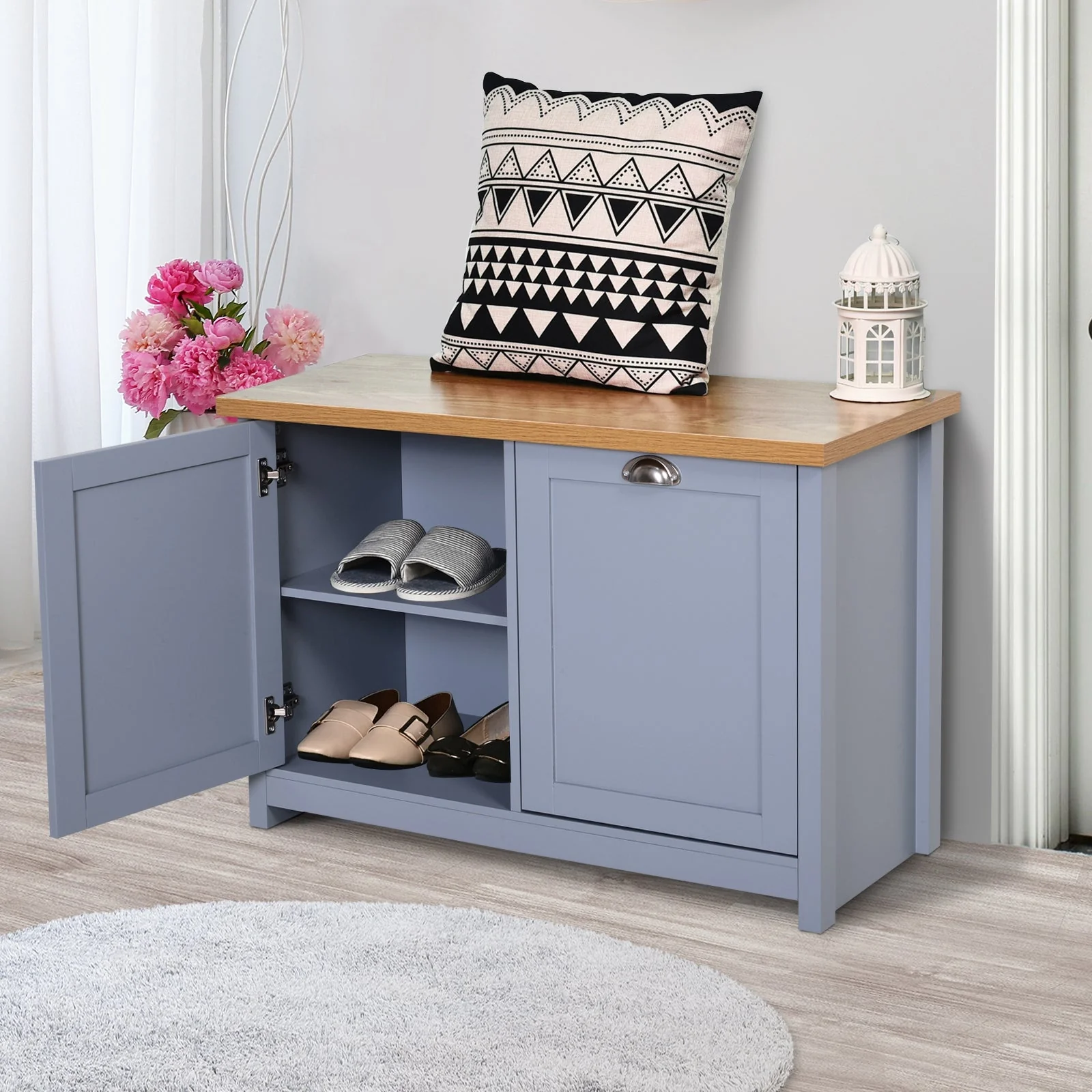 Shoe Storage Two Drawer Grey - Image 9