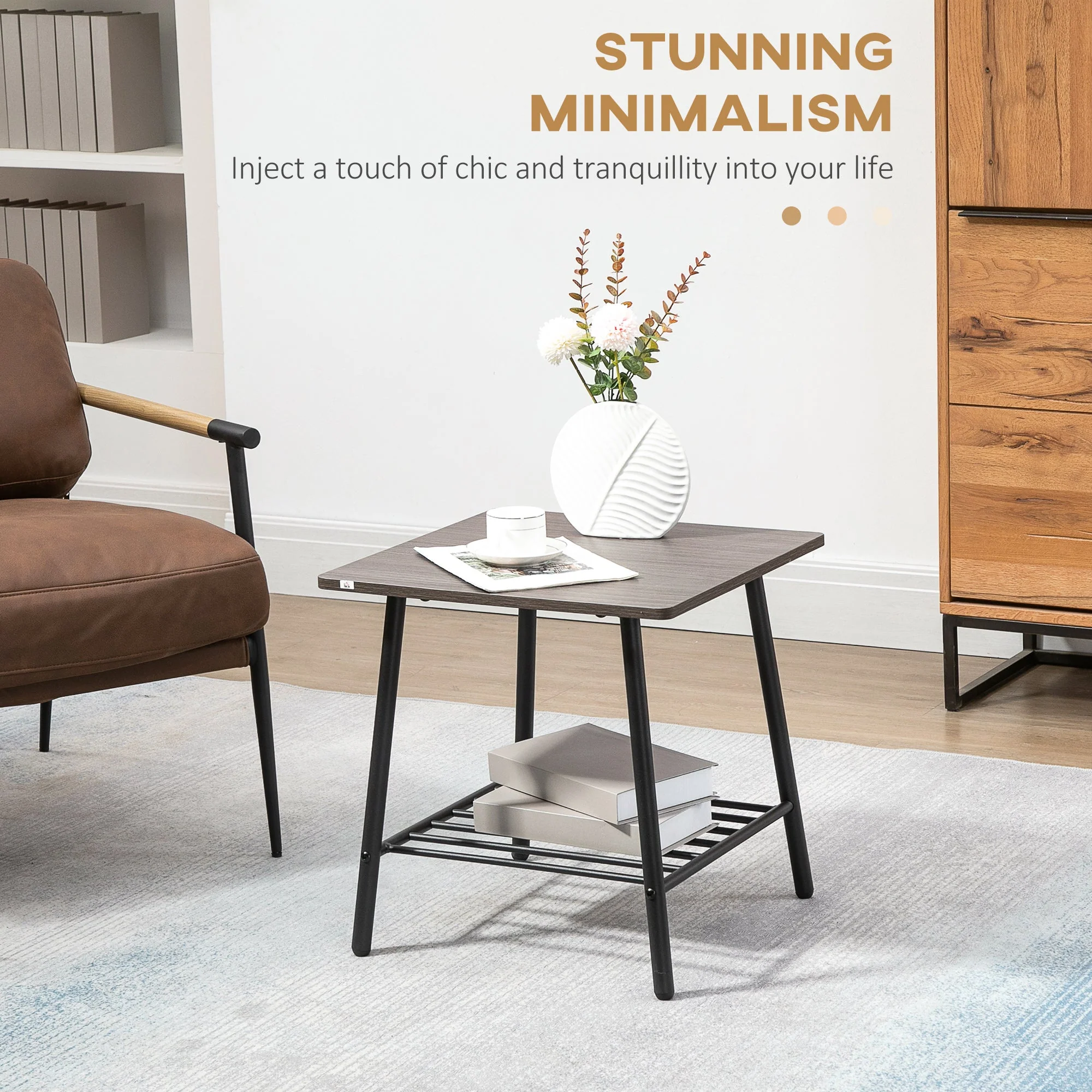 Side Table with 2-Tier Storage - Image 4