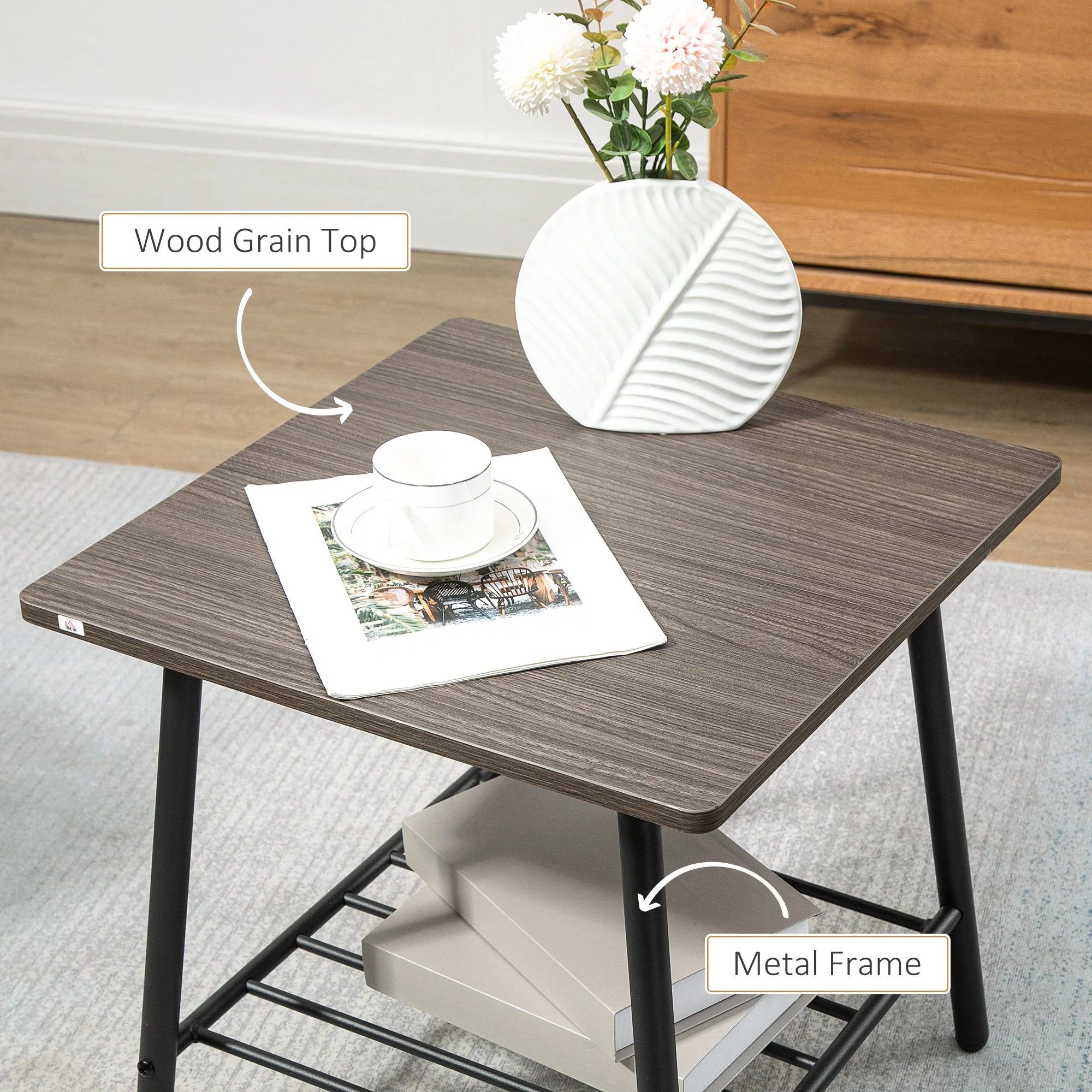 Side Table with 2-Tier Storage - Image 6