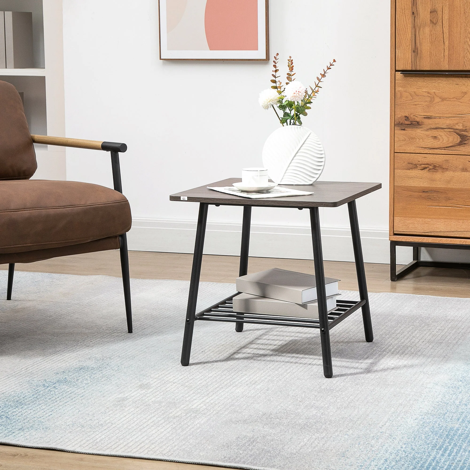 Side Table with 2-Tier Storage - Image 9