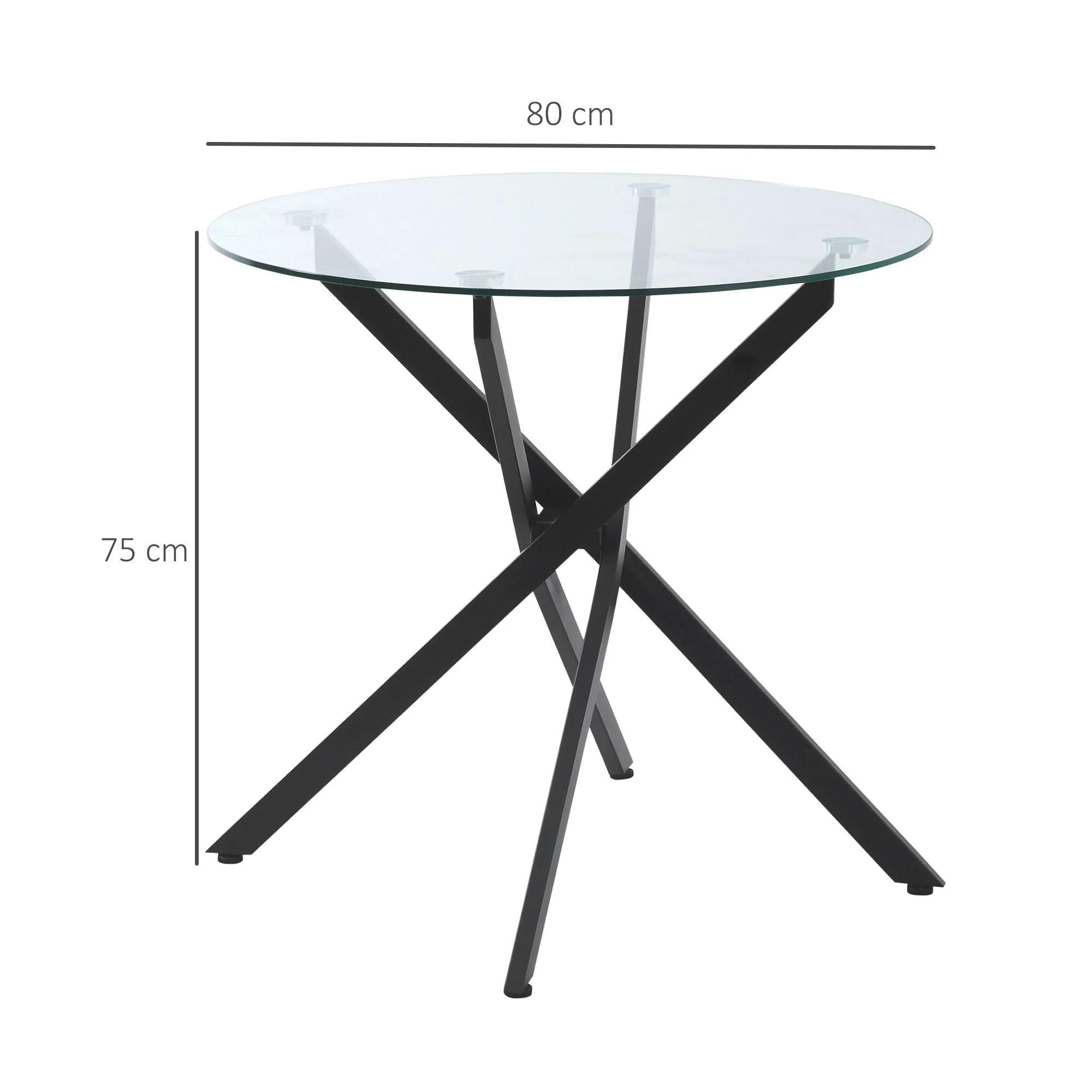 Side Table with Clear Tempered Glass Top - Image 3