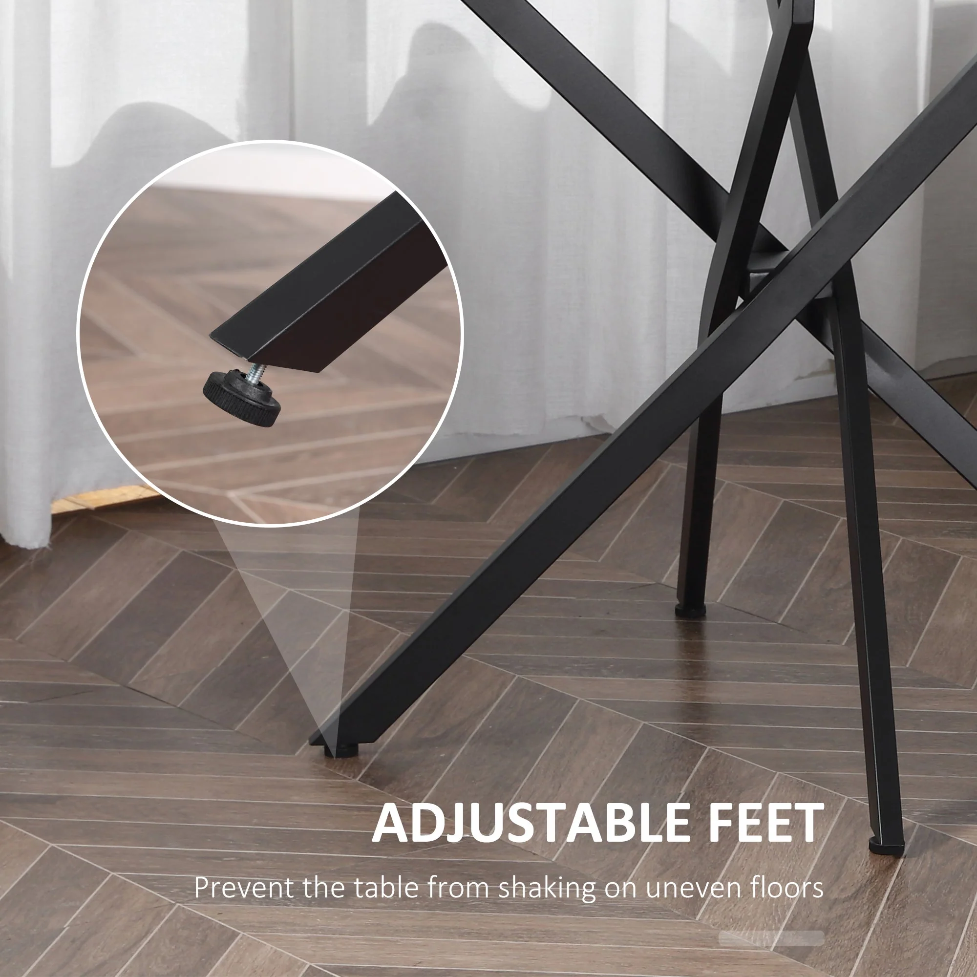 Side Table with Clear Tempered Glass Top - Image 6