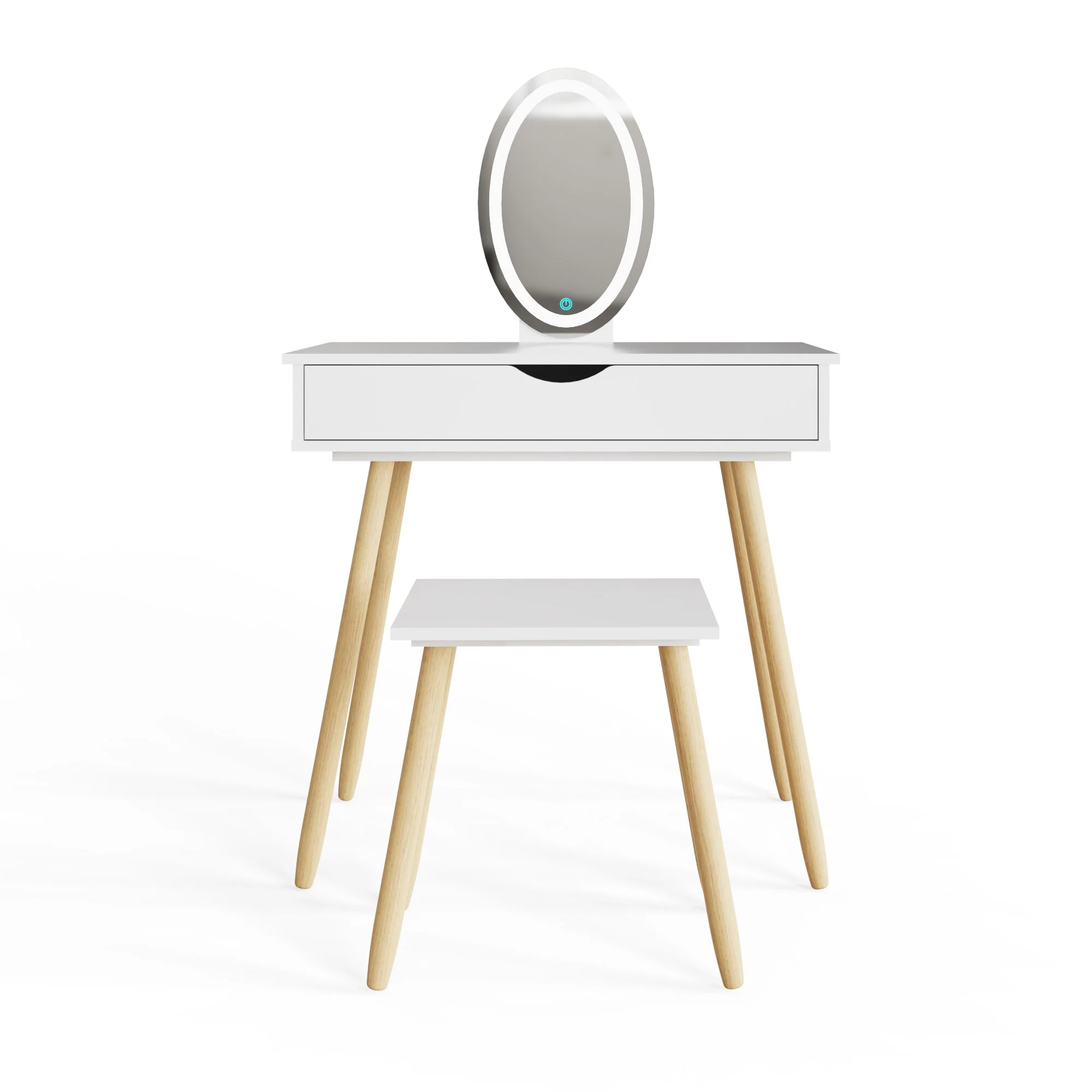 Signy Tall Dressing Table Set White 1 Drawer - Image 3