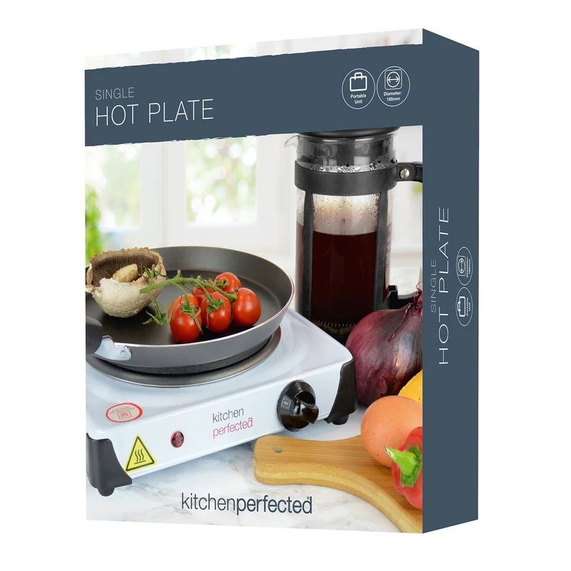 Single Electric Hotplate Cast Iron White - 1500W - Image 3