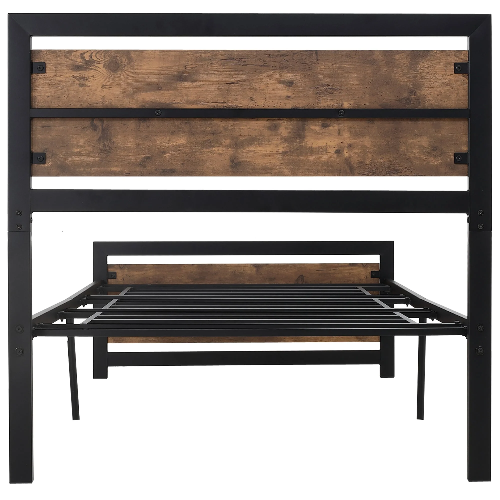 Single Metal Bed Frame Slat Support Bedstead Base w/ Headboard & Footboard - Image 6
