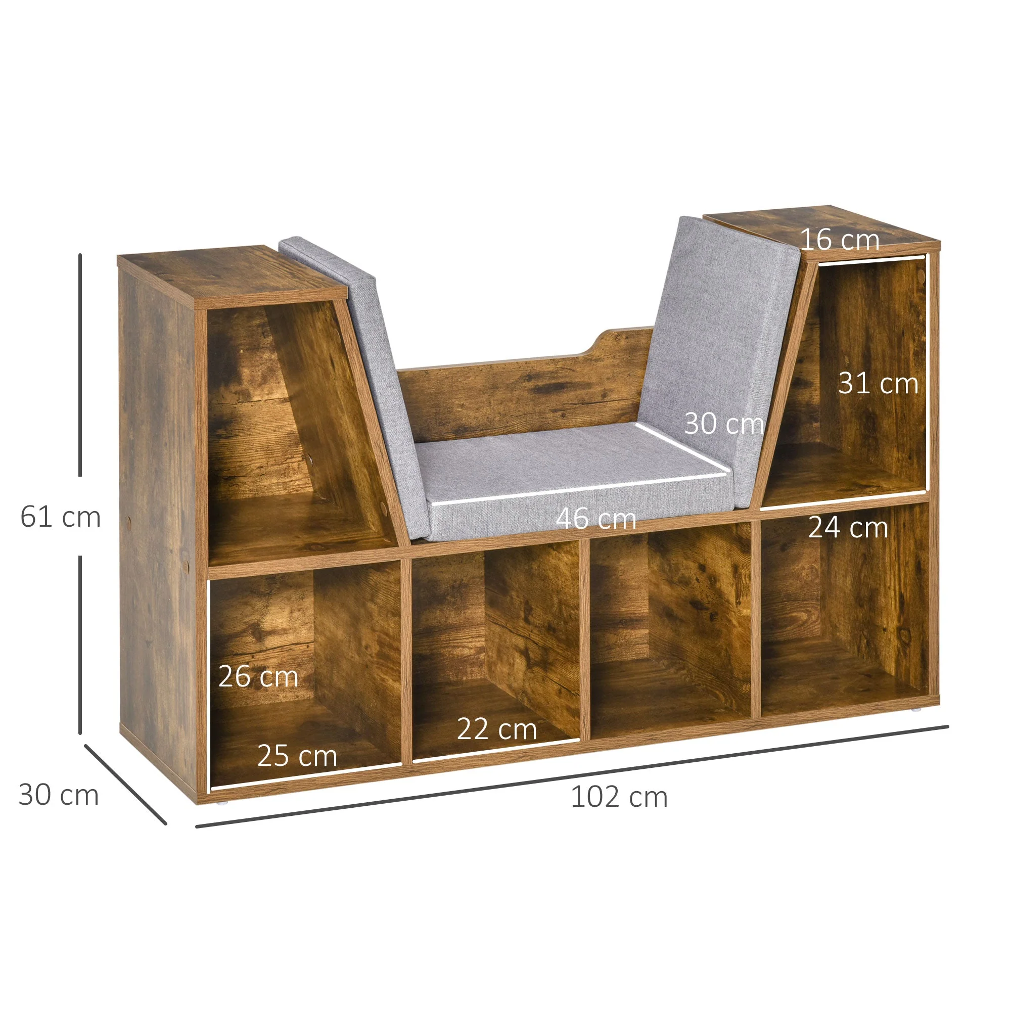 Six-Compartment Bookcase - Image 3