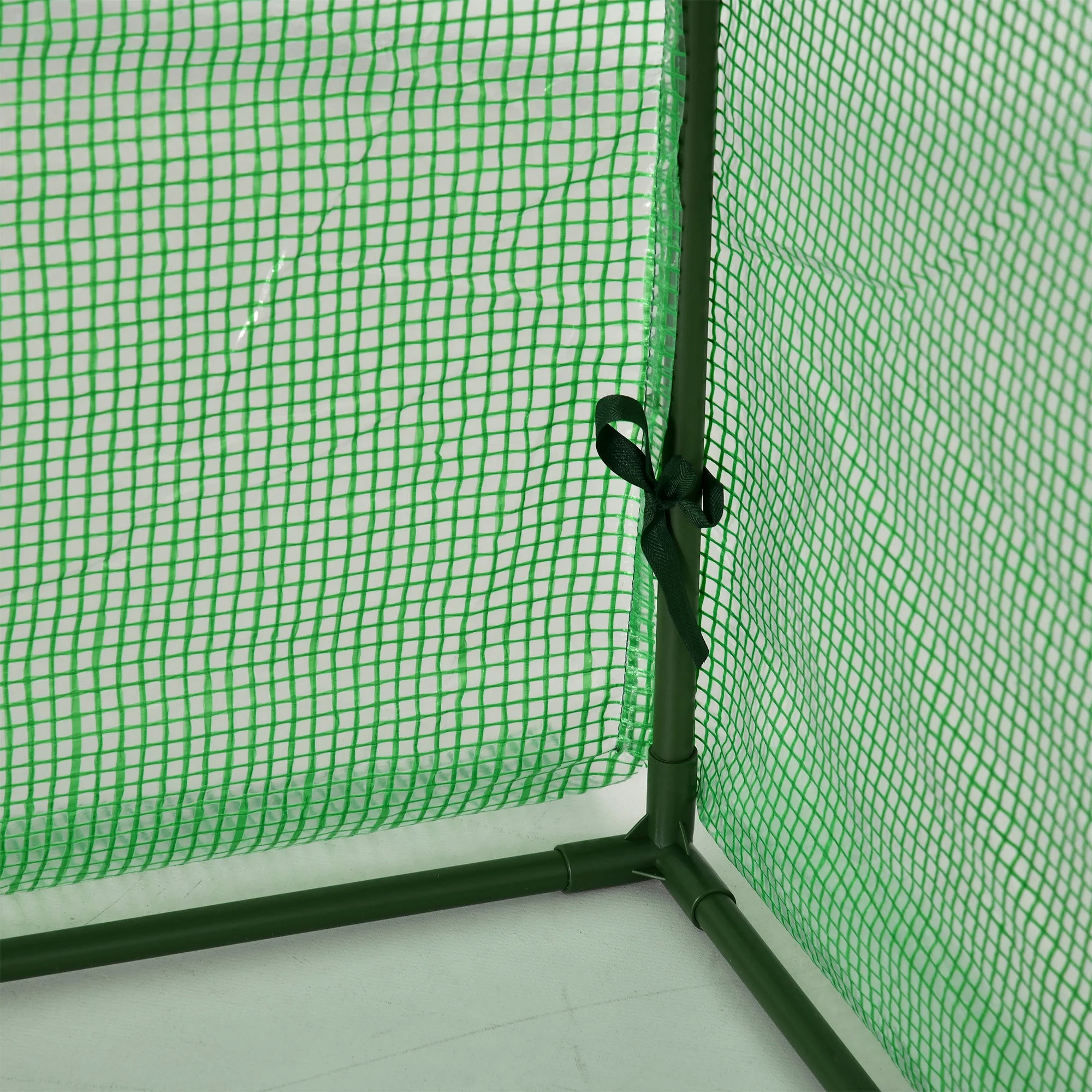 Small Polytunnel Greenhouse Green Grow House Steel Frame for Garden Backyard with Zipper Doors 295x100x80 cm Green - Image 8