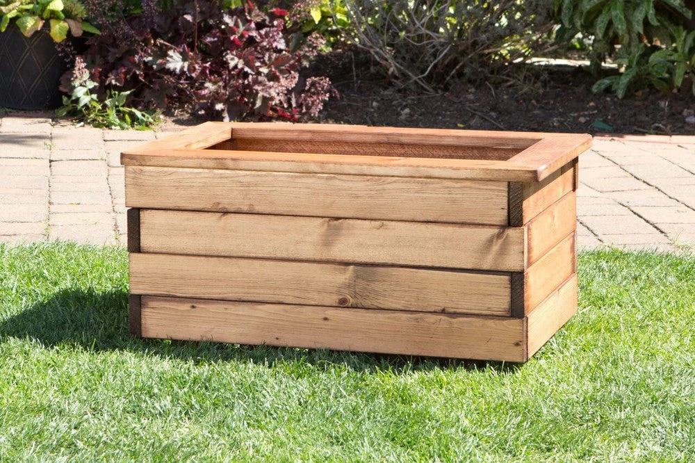 Small Scandinavian Redwood Garden Planter Trough - Image 2