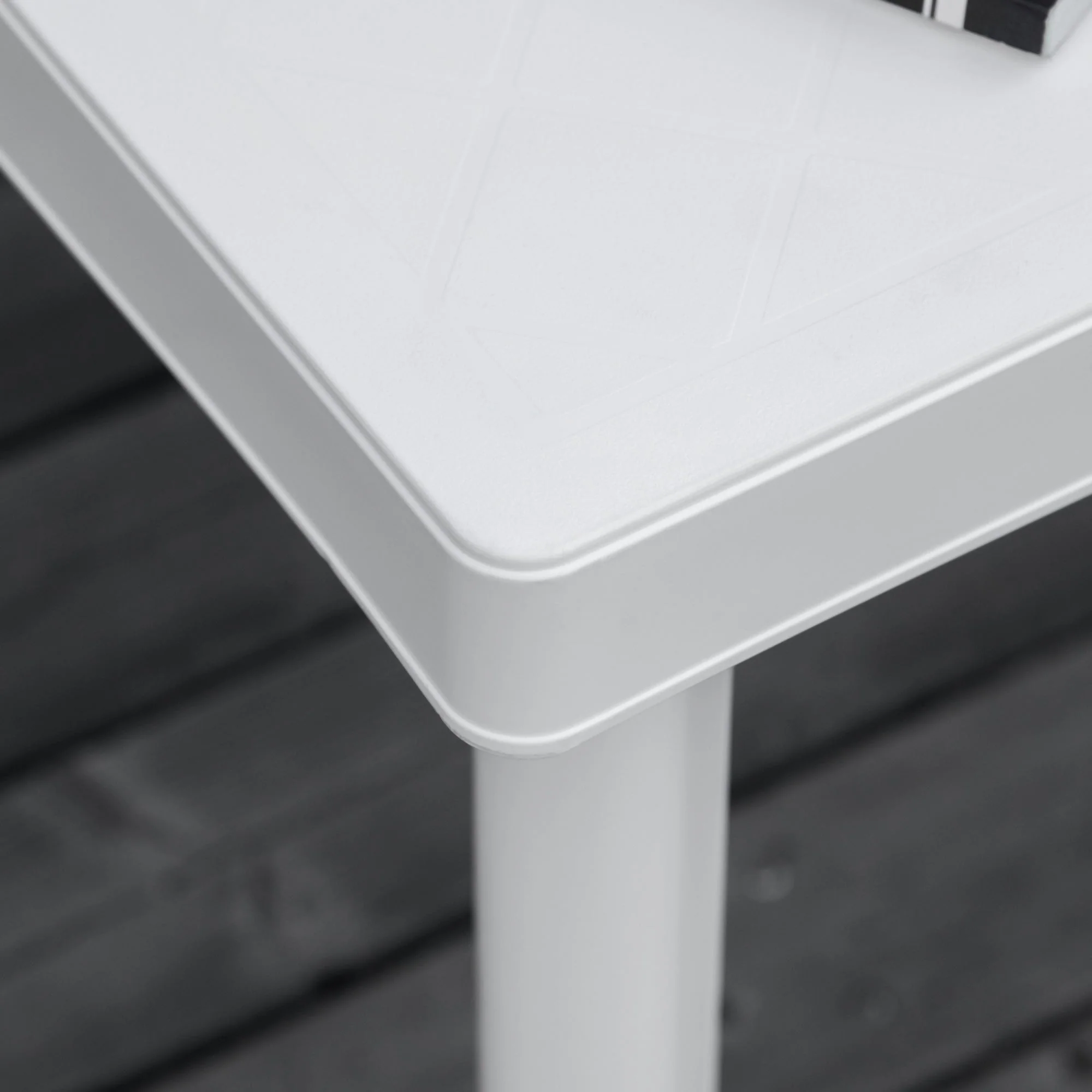 Small Square Plastic Outdoor Table - White - Image 6