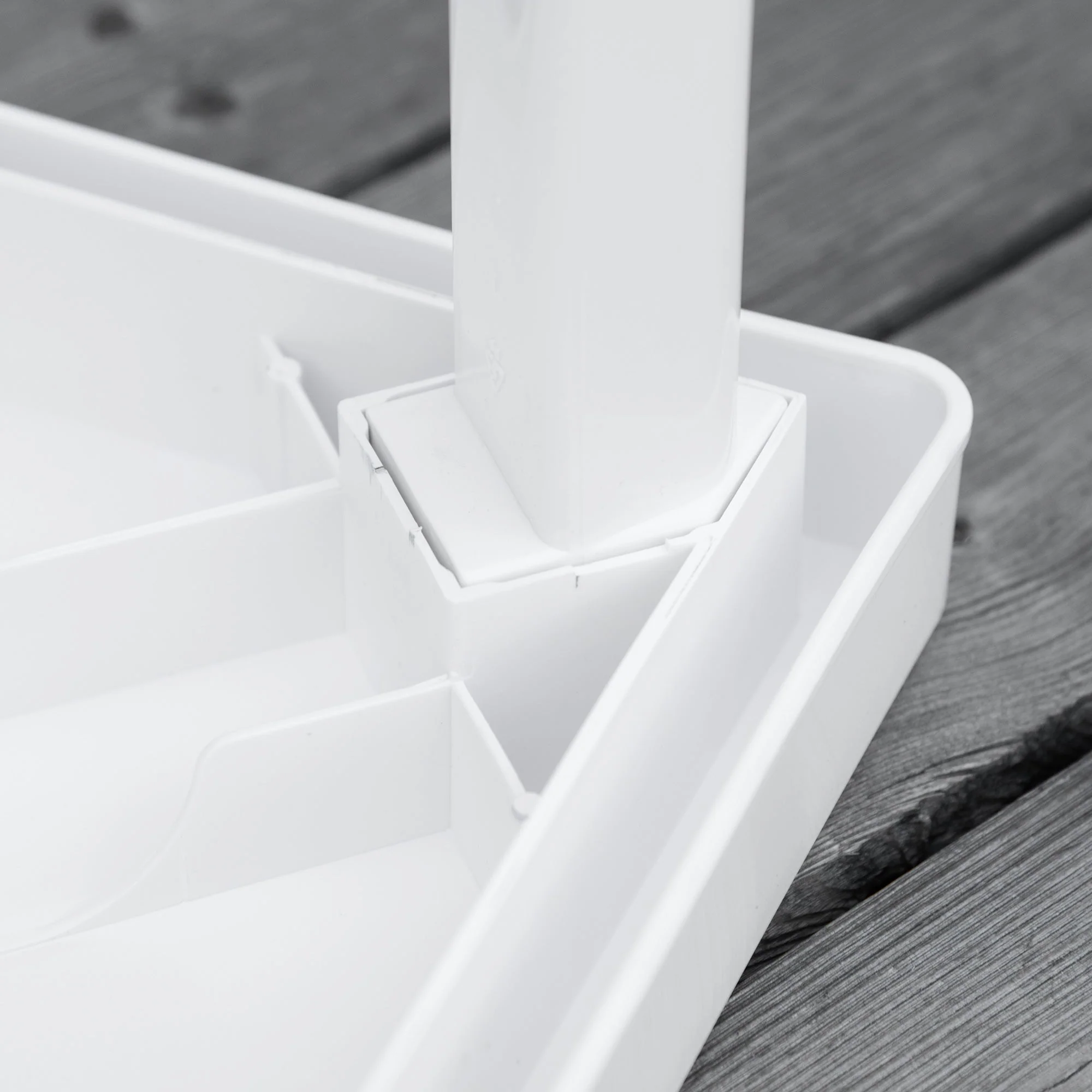 Small Square Plastic Outdoor Table - White - Image 9