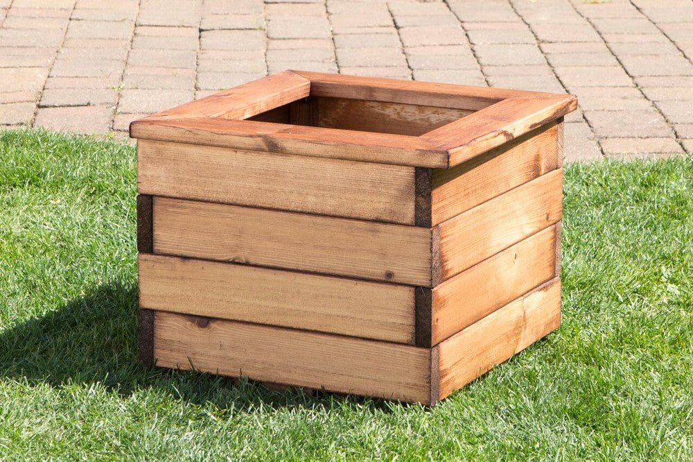 Small Square Scandinavian Redwood Garden Planter - Image 2