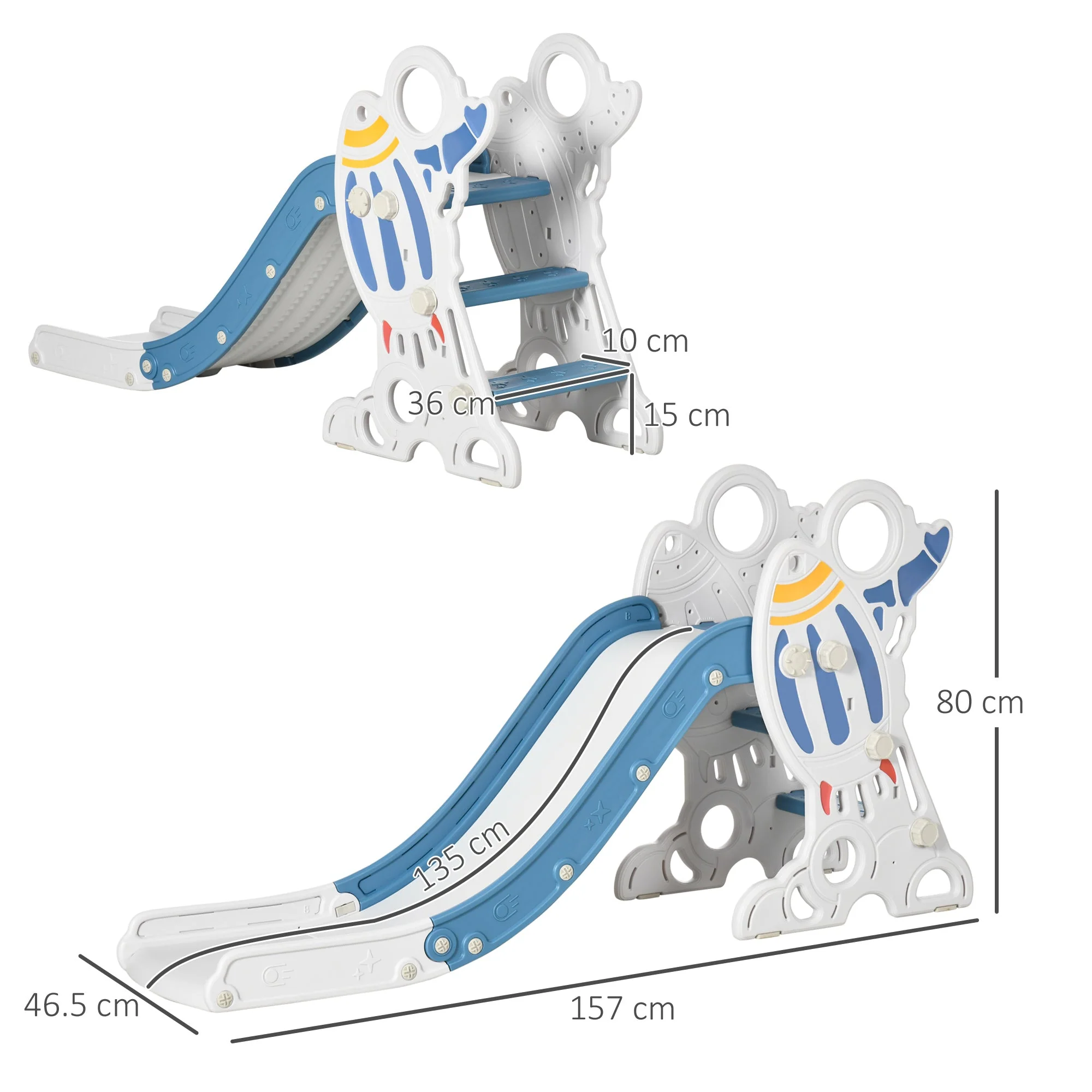 Space Freestanding Baby Slide 1.5 To 3 Years Blue & Grey by Aiyaplay - Image 2