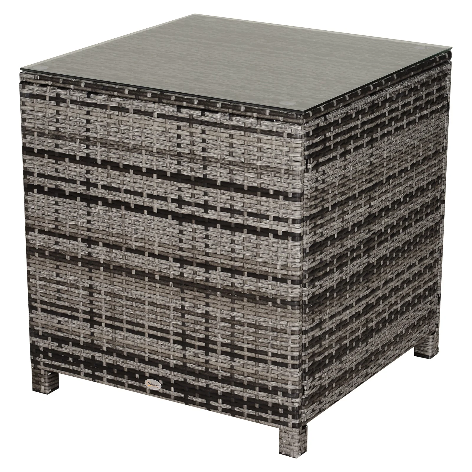 Square PE Rattan Garden Table - Image 2