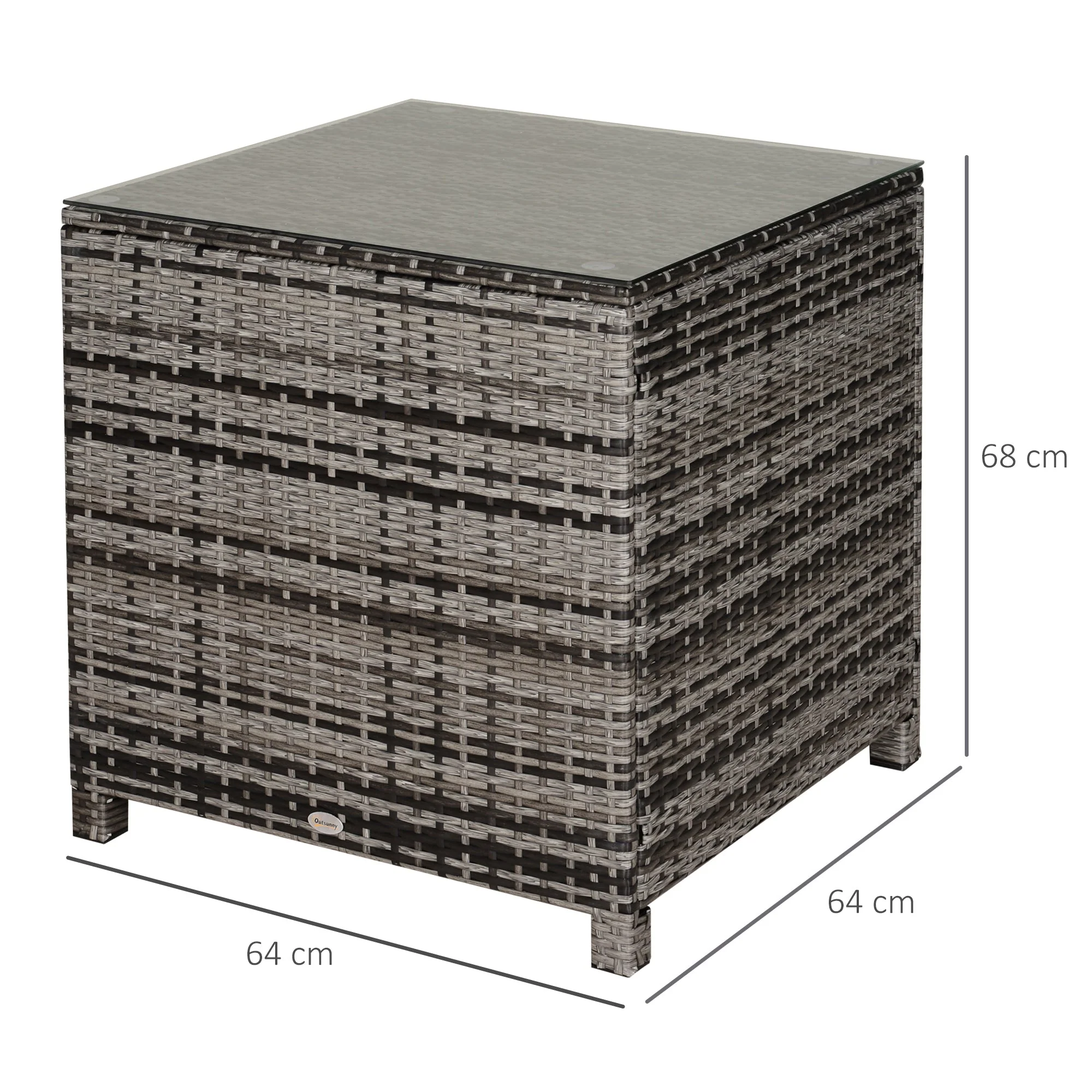 Square PE Rattan Garden Table - Image 3