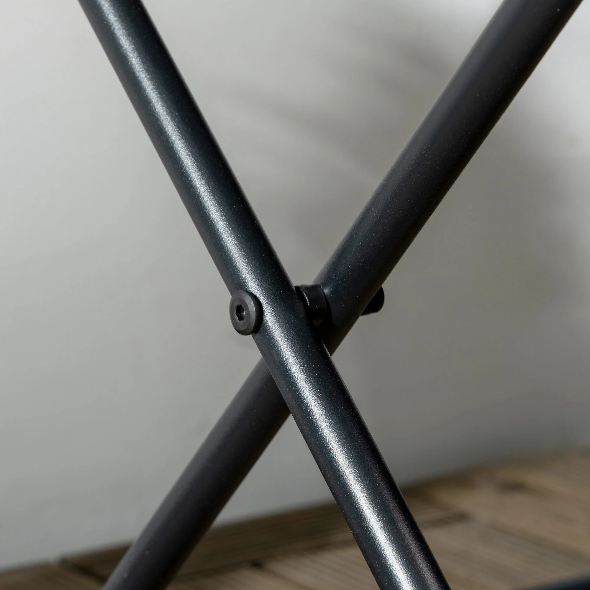 Square PE Wicker Rattan Folding Table - Black - Image 7
