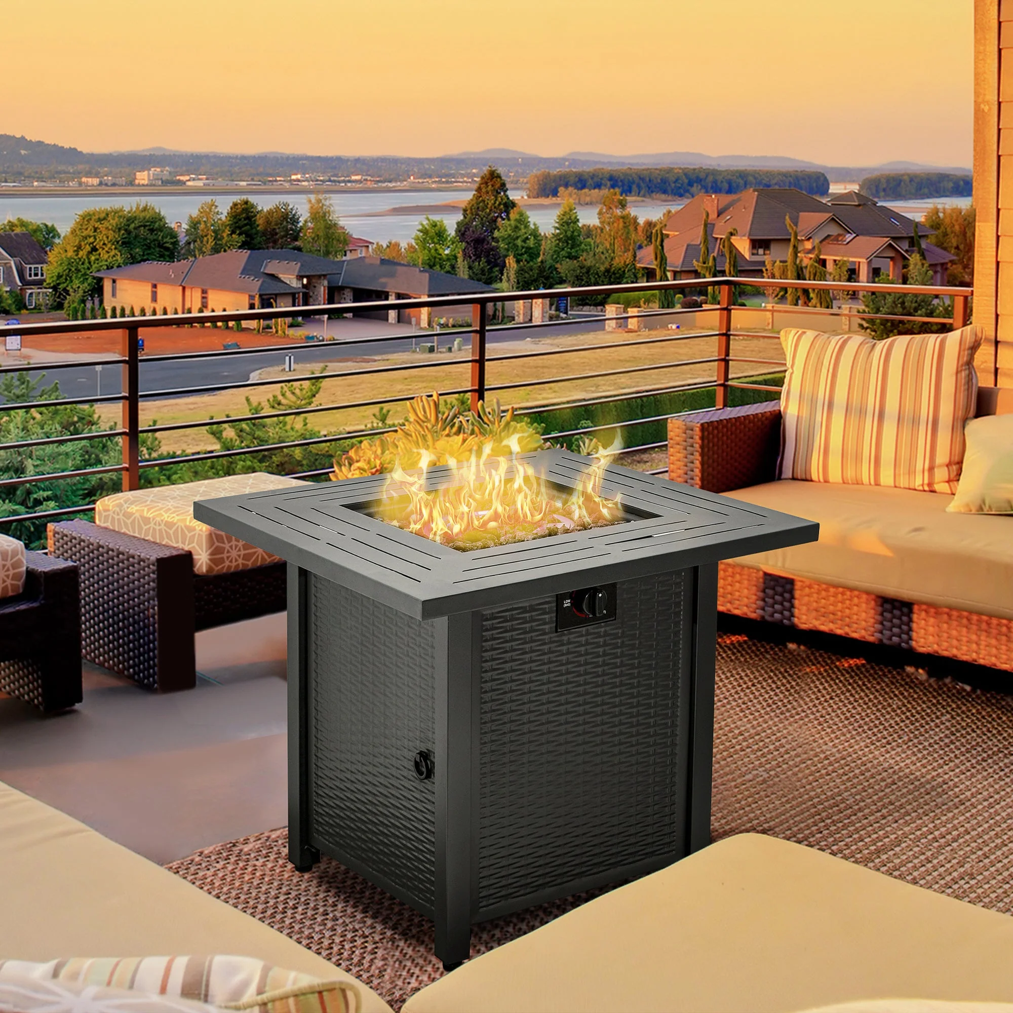 Square Propane Gas Fire Pit Table - Image 2