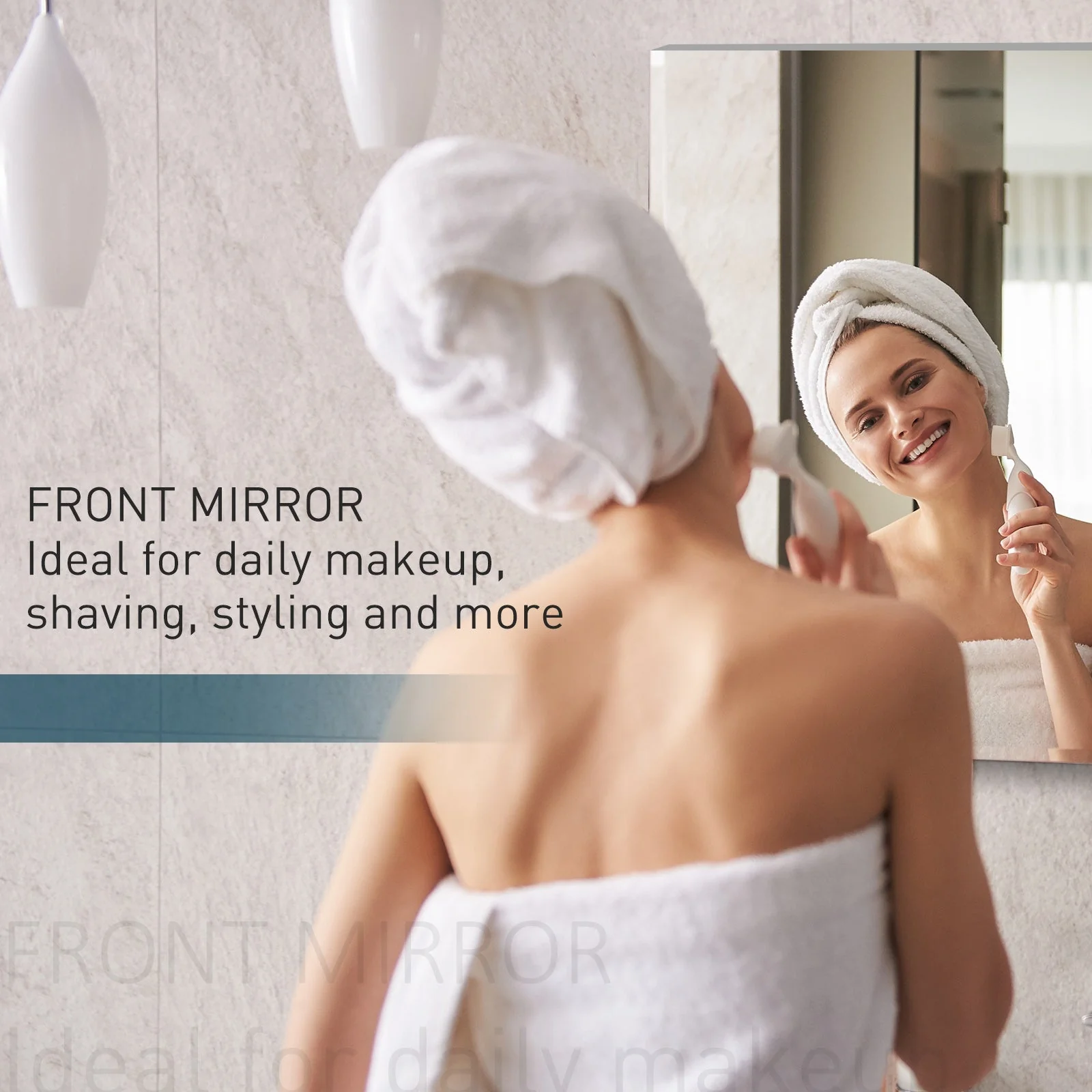 Stainless Steel Wall-mounted Bathroom Mirror Storage Cabinet 300mm W - Image 4