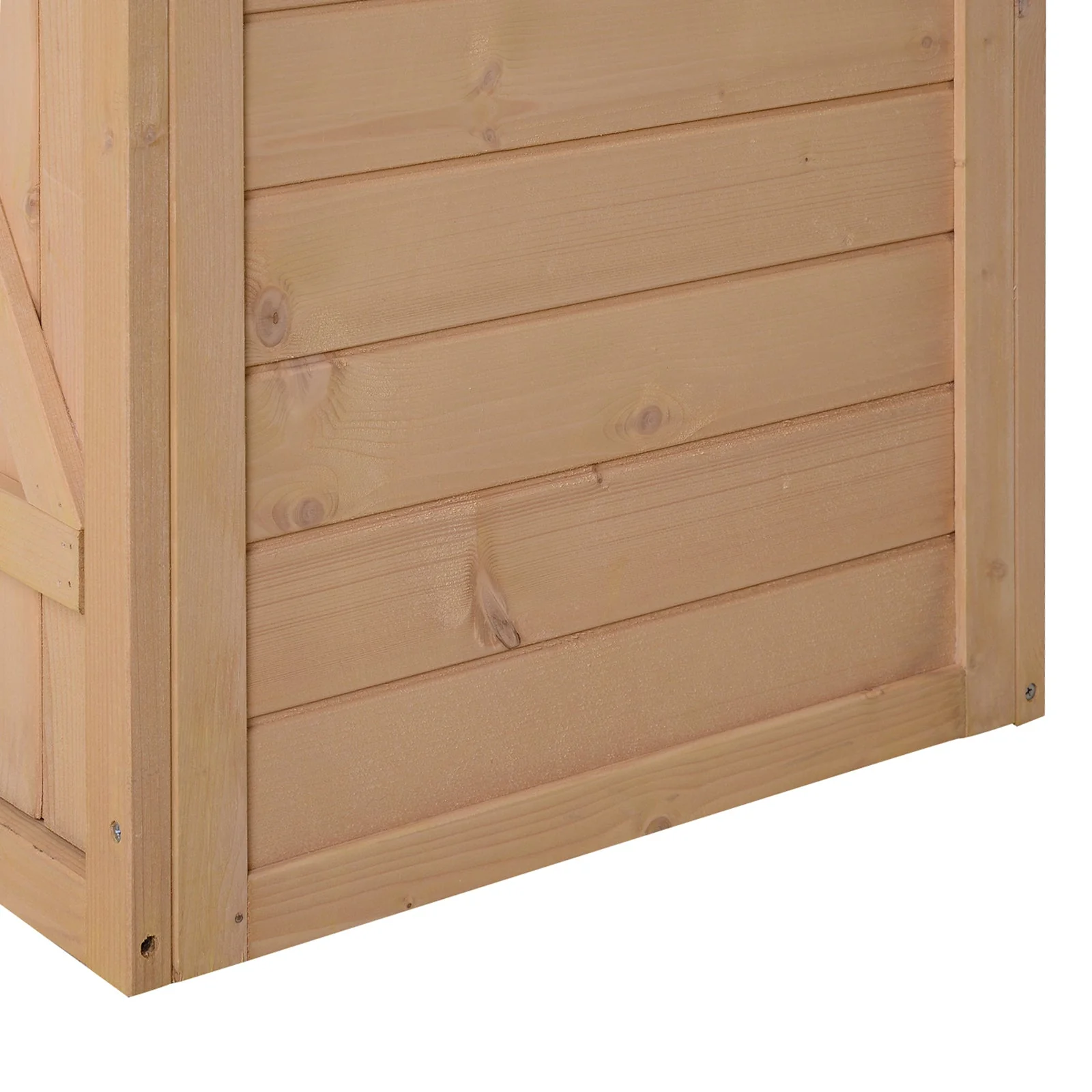 Standard 75cm Single Door Pent Garden Store With Shelves Fir Wood Natural by Steadfast - Image 9