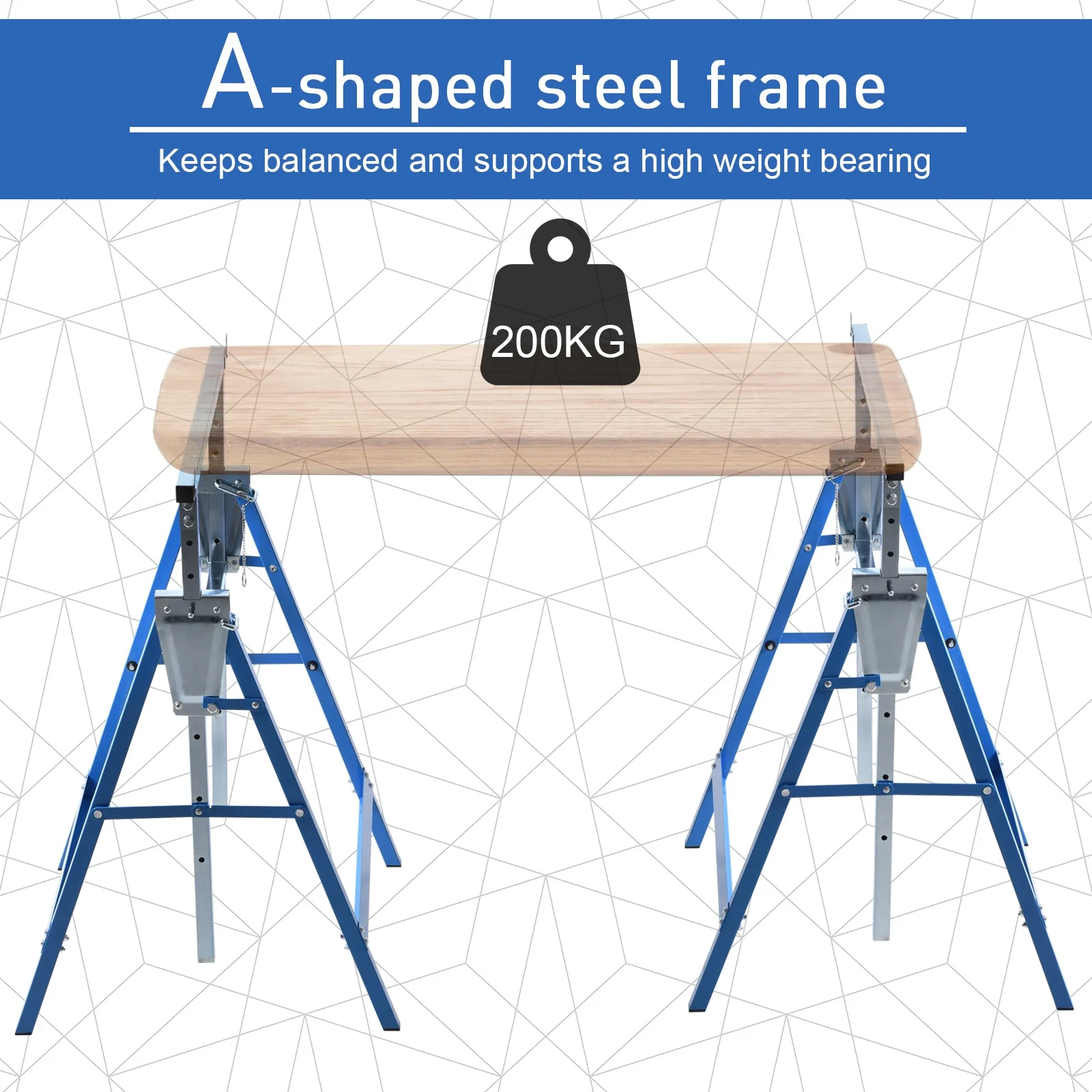 Steel Builders Twin-Set Telescopic Trestle Blue - Image 5