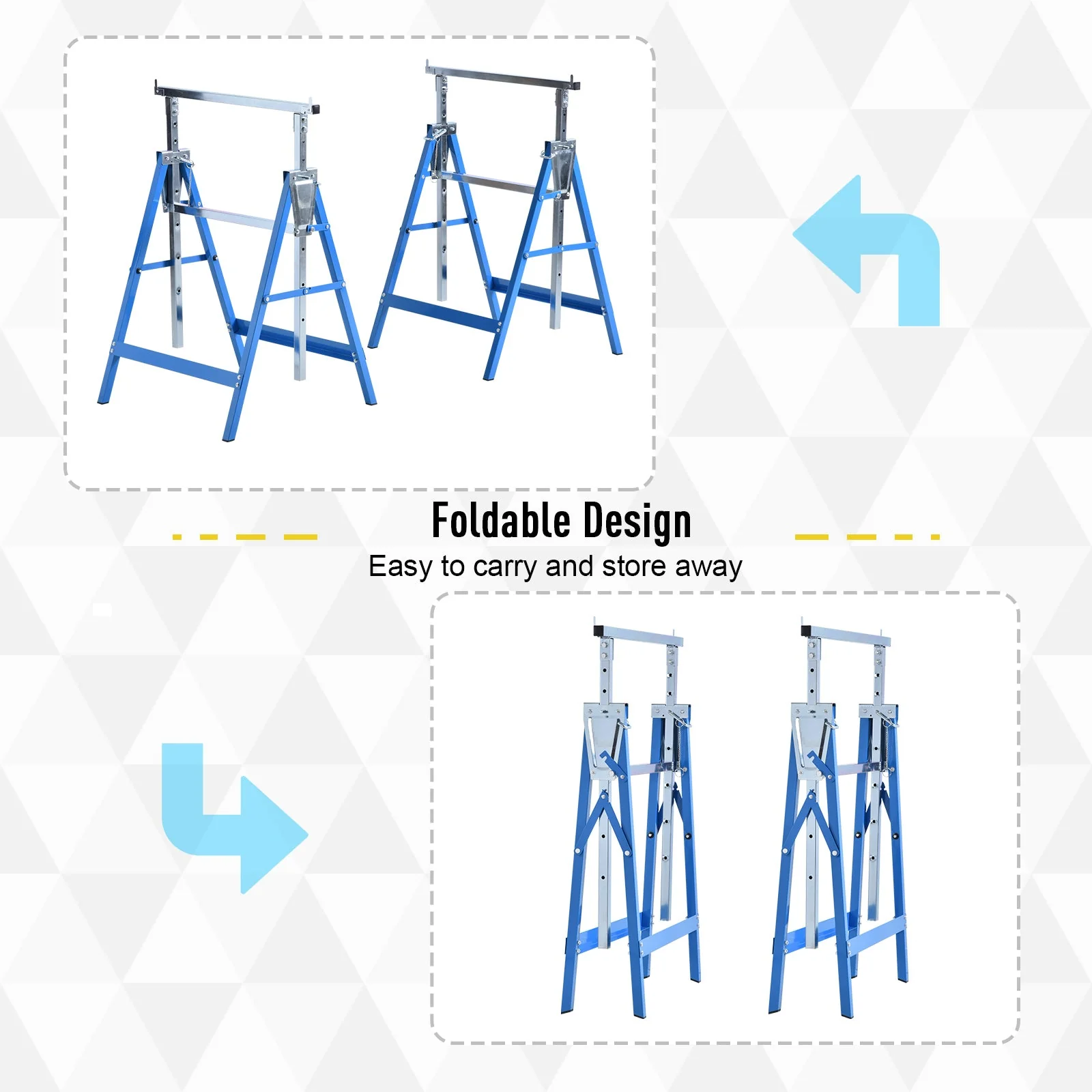 Steel Builders Twin-Set Telescopic Trestle Blue - Image 6
