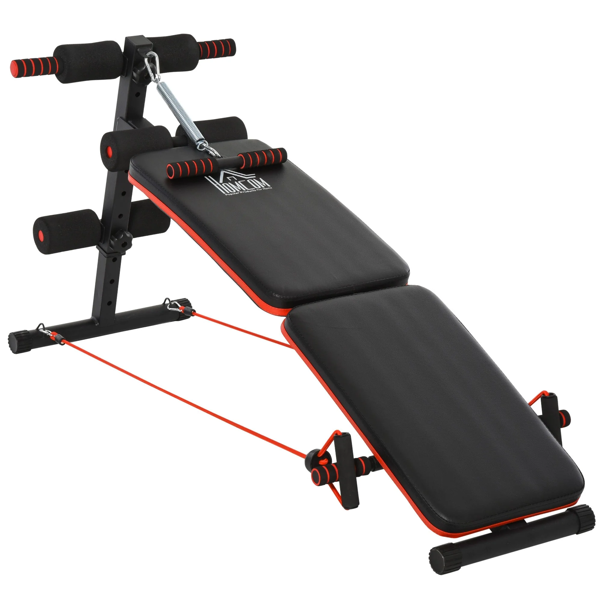 Steel Foldable Home Core Workout Bench Red/Black - Image 2