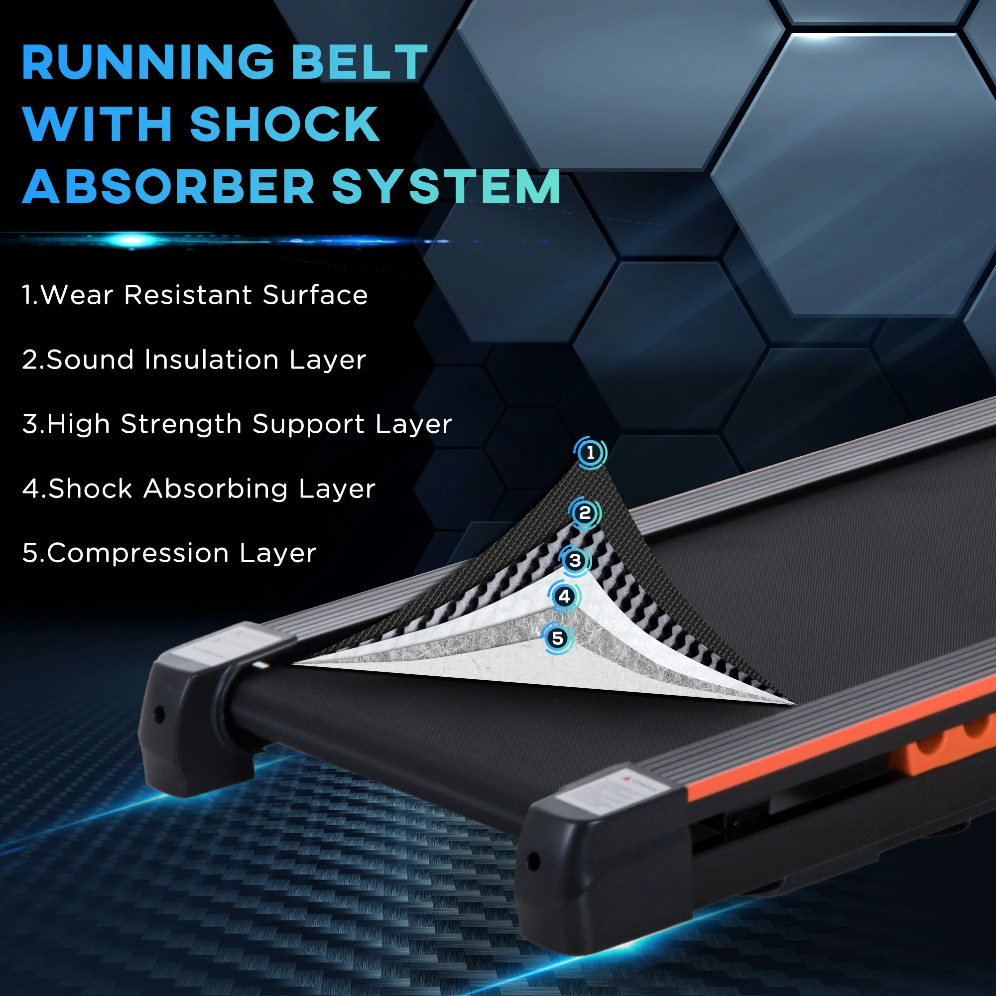 Steel Folding Motorized Home Treadmill w/ LCD Monitor Black - Image 3