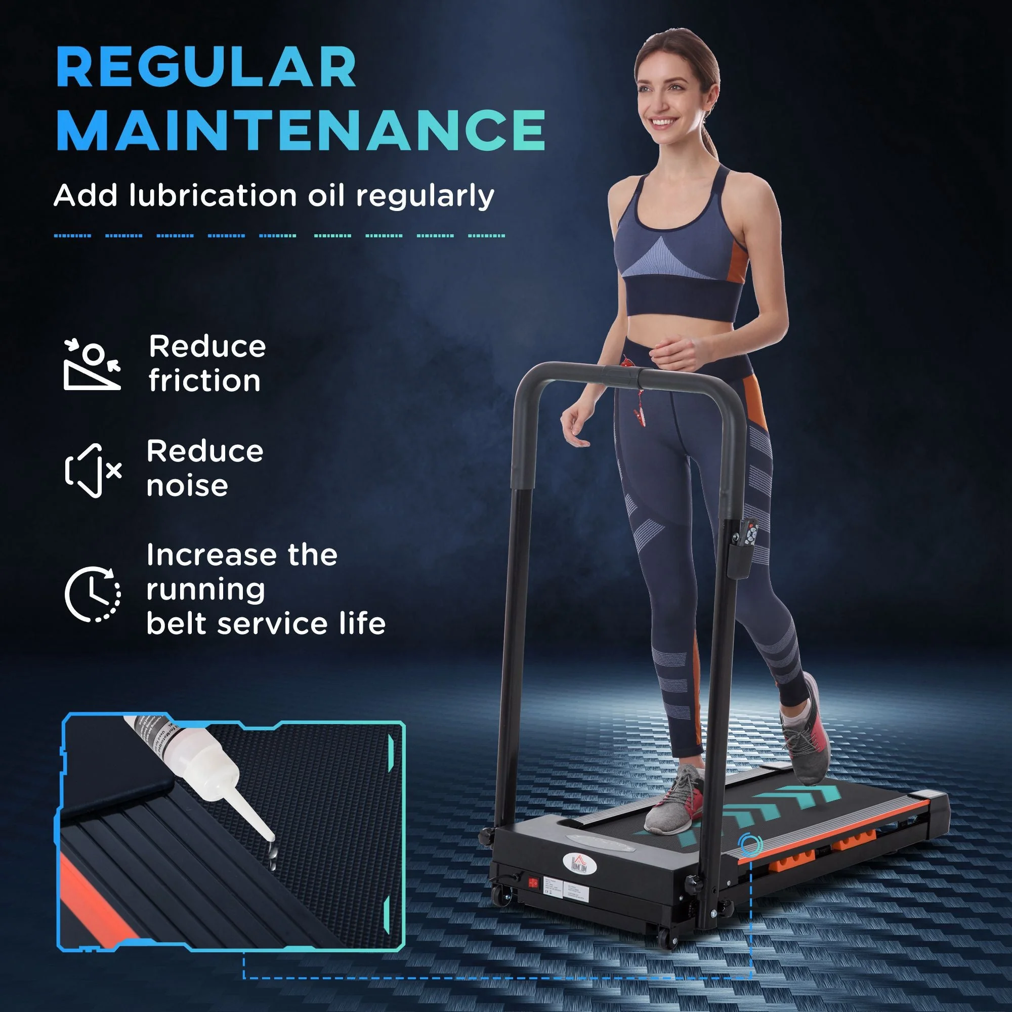 Steel Folding Motorized Home Treadmill w/ LCD Monitor Black - Image 6