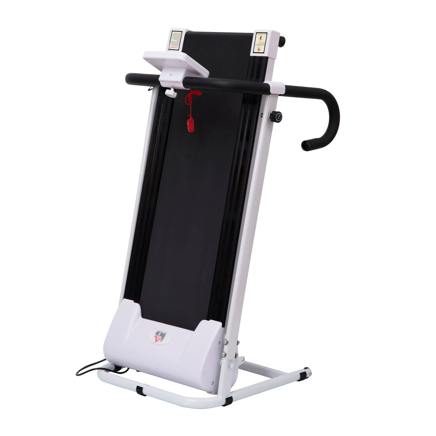 Steel Folding Motorized Home Treadmill w/ LCD Monitor White - Image 5