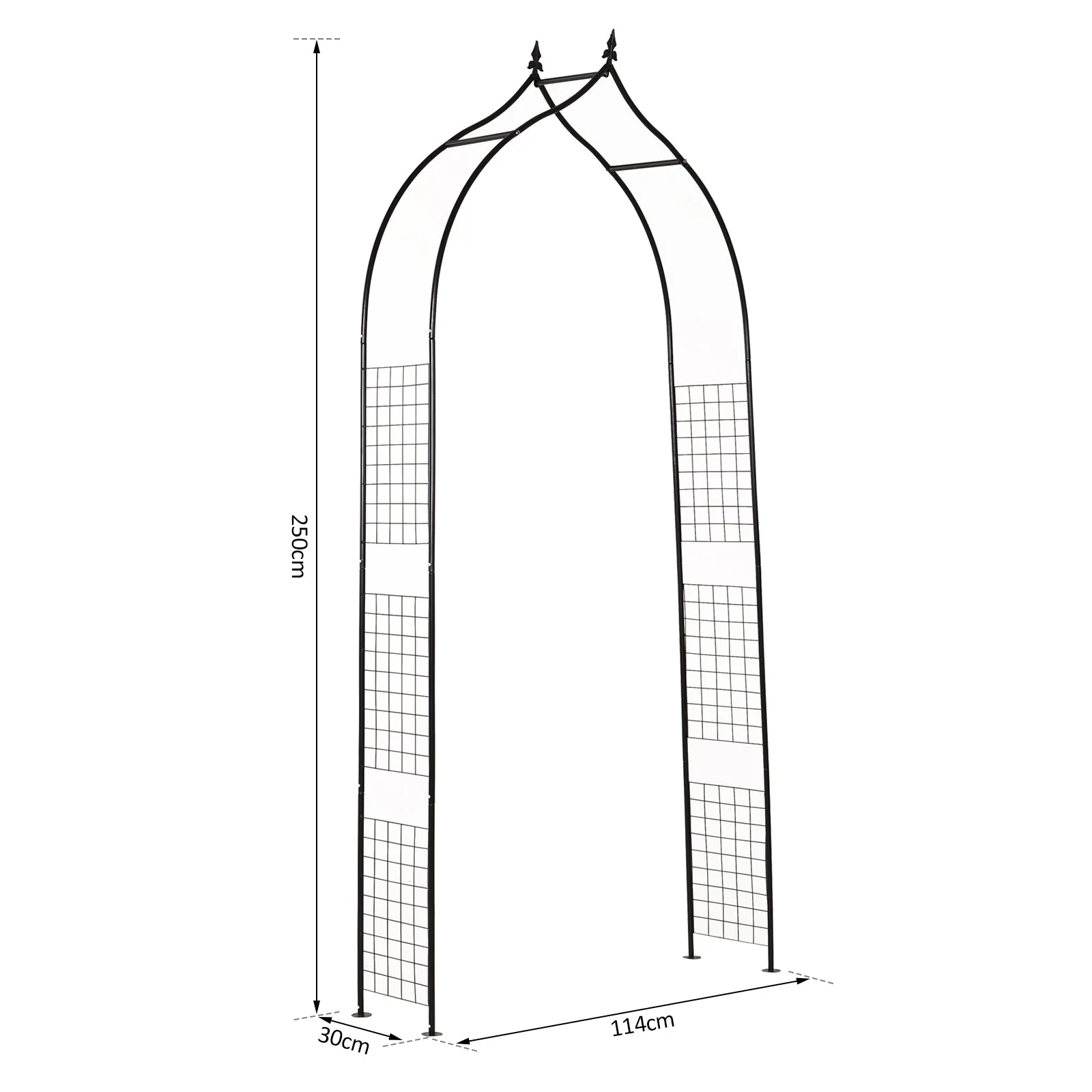 Steel Frame Backyard Metal Pergola for Plants & Trellis Garden Arch Black - Image 2