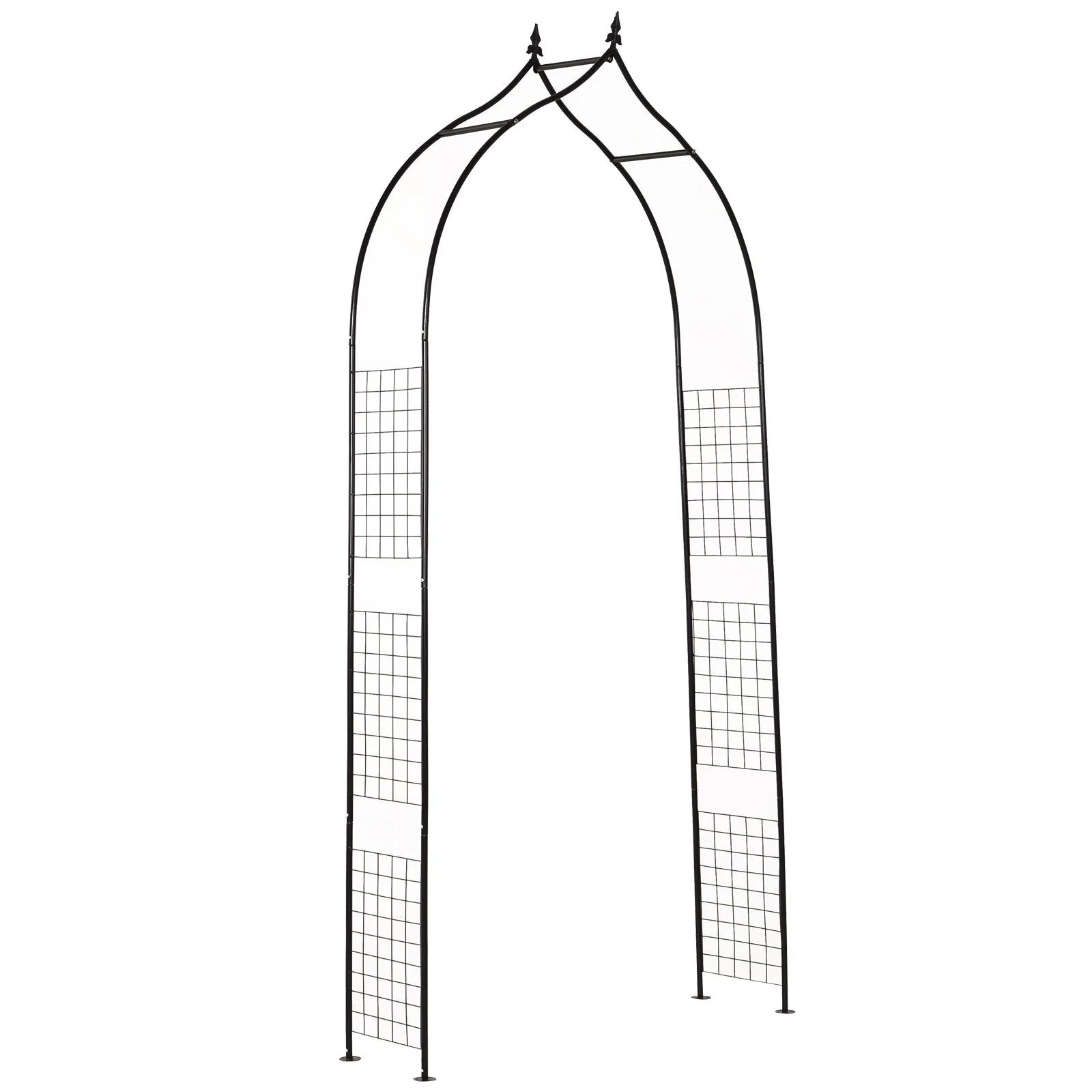 Steel Frame Backyard Metal Pergola for Plants & Trellis Garden Arch Black - Image 8